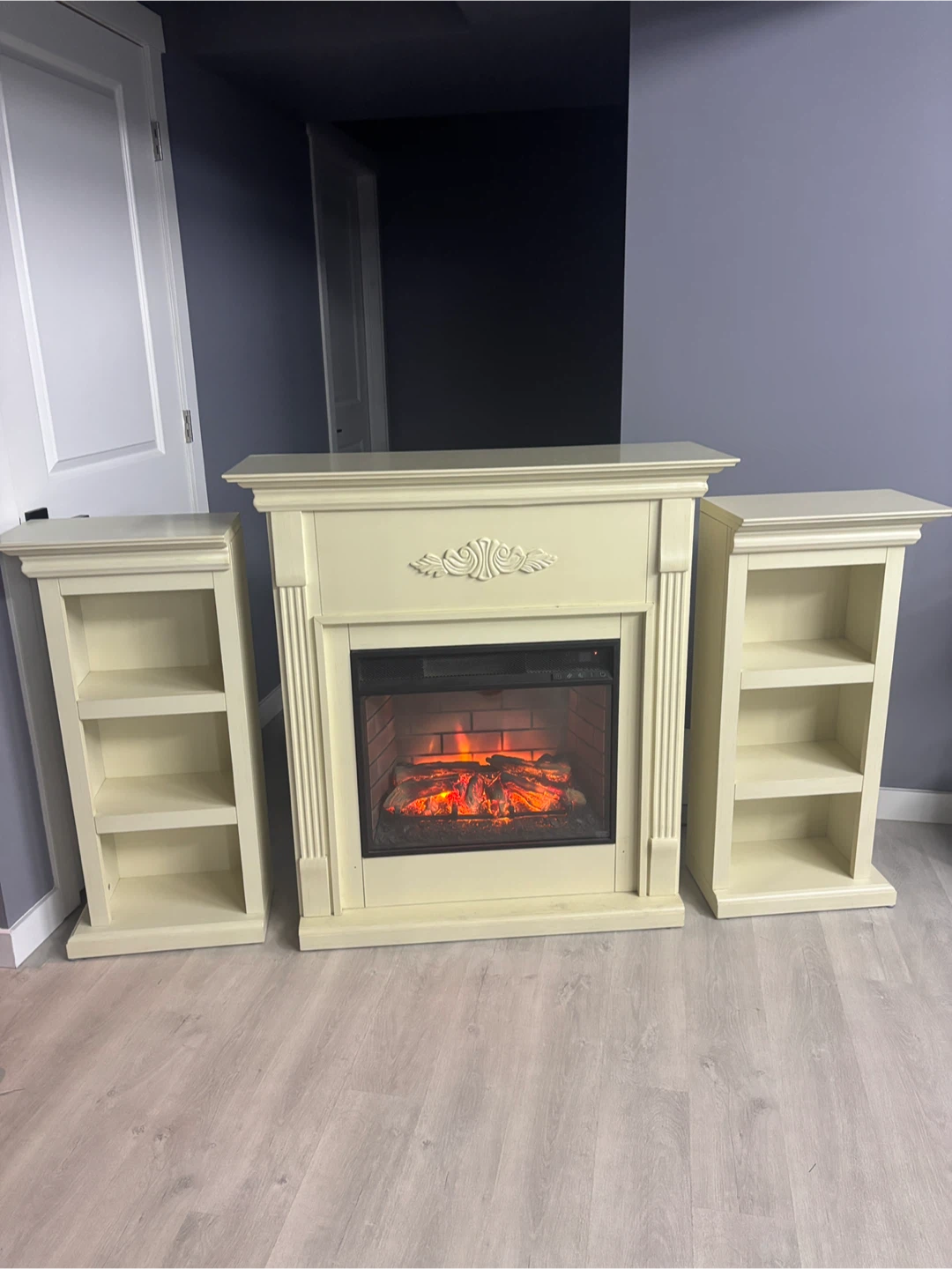 3 piece electric fireplace tv stand