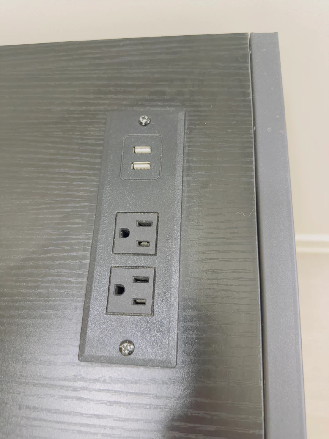 Black Console Table with Built-in Power Outlet and USB Ports - photo 4