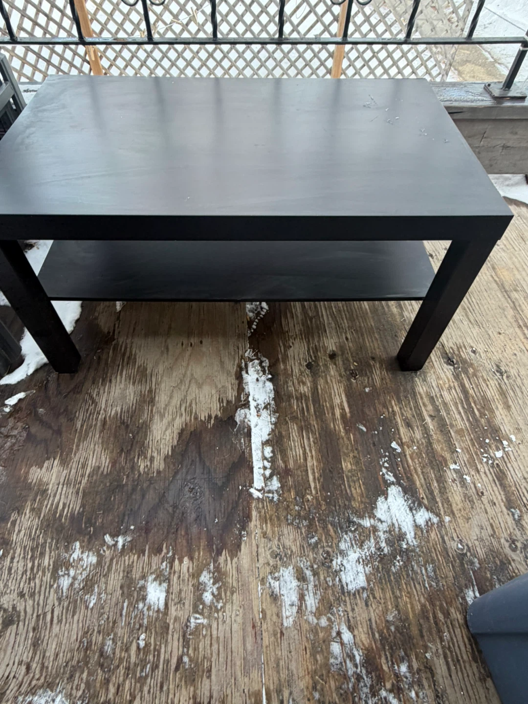 IKEA Black Coffee Table with Shelf - photo 2
