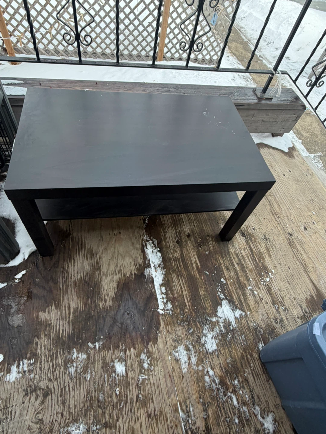 IKEA Black Coffee Table with Shelf - photo 3