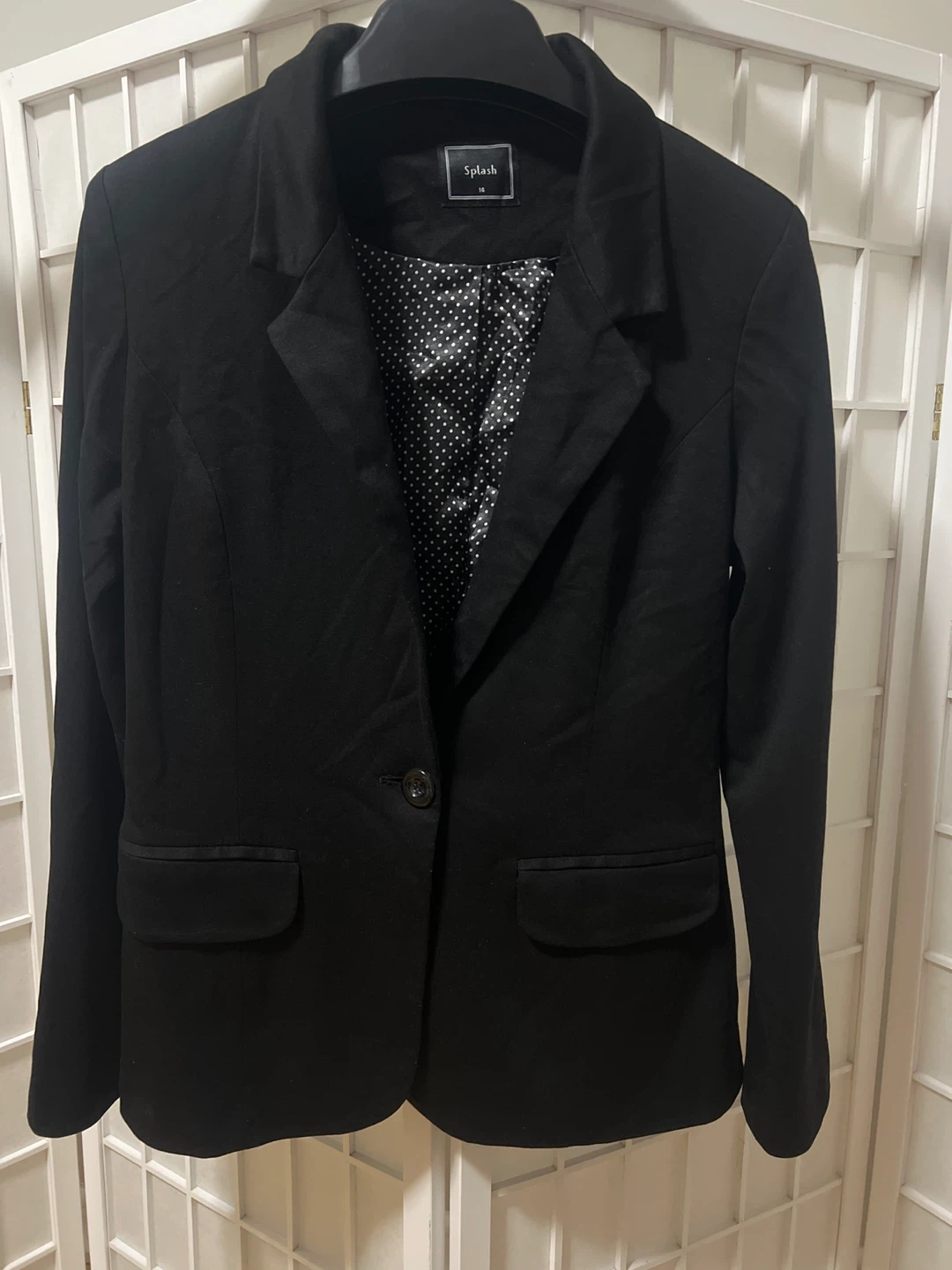 Splash Black Blazer - Size 14