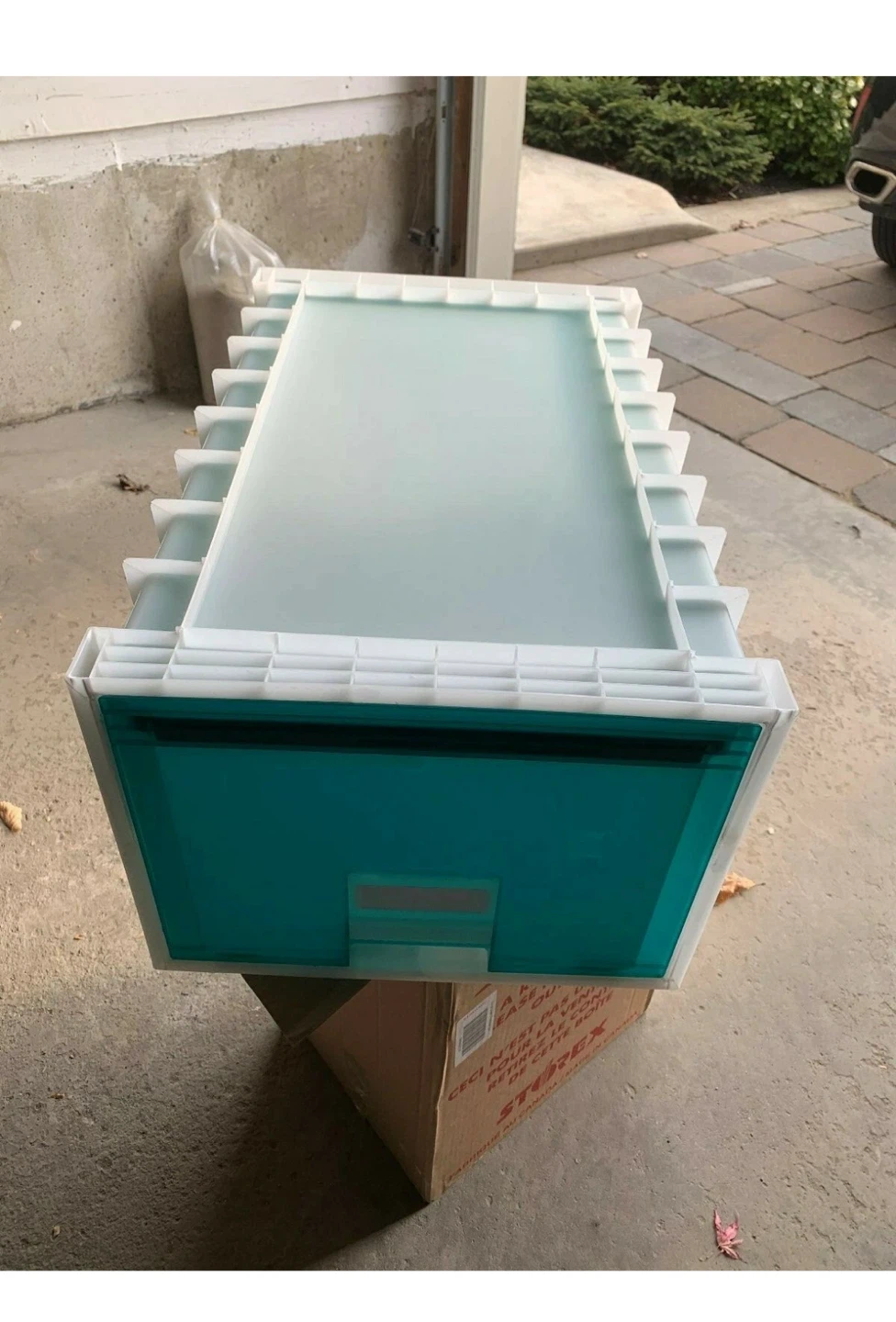 Storex Storage Drawer - Frost/Aqua
