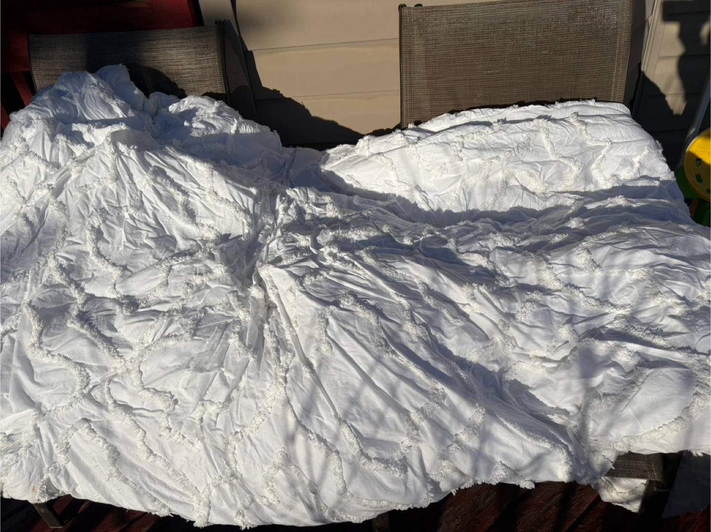 White Tufted Duvet Cover with Floral and Butterfly Print - photo 4