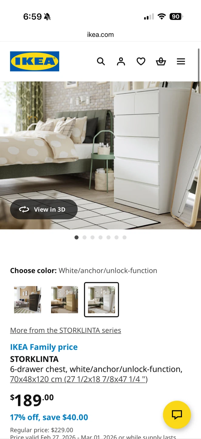 IKEA STORKLINTA 6-drawer chest