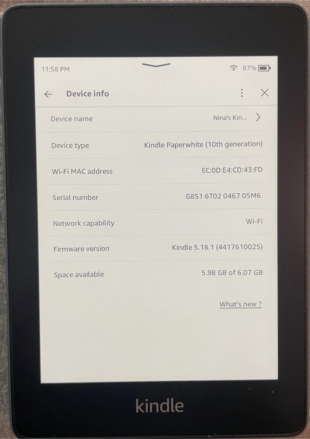 Kindle Paperwhite (10th Gen) E-reader - photo 2
