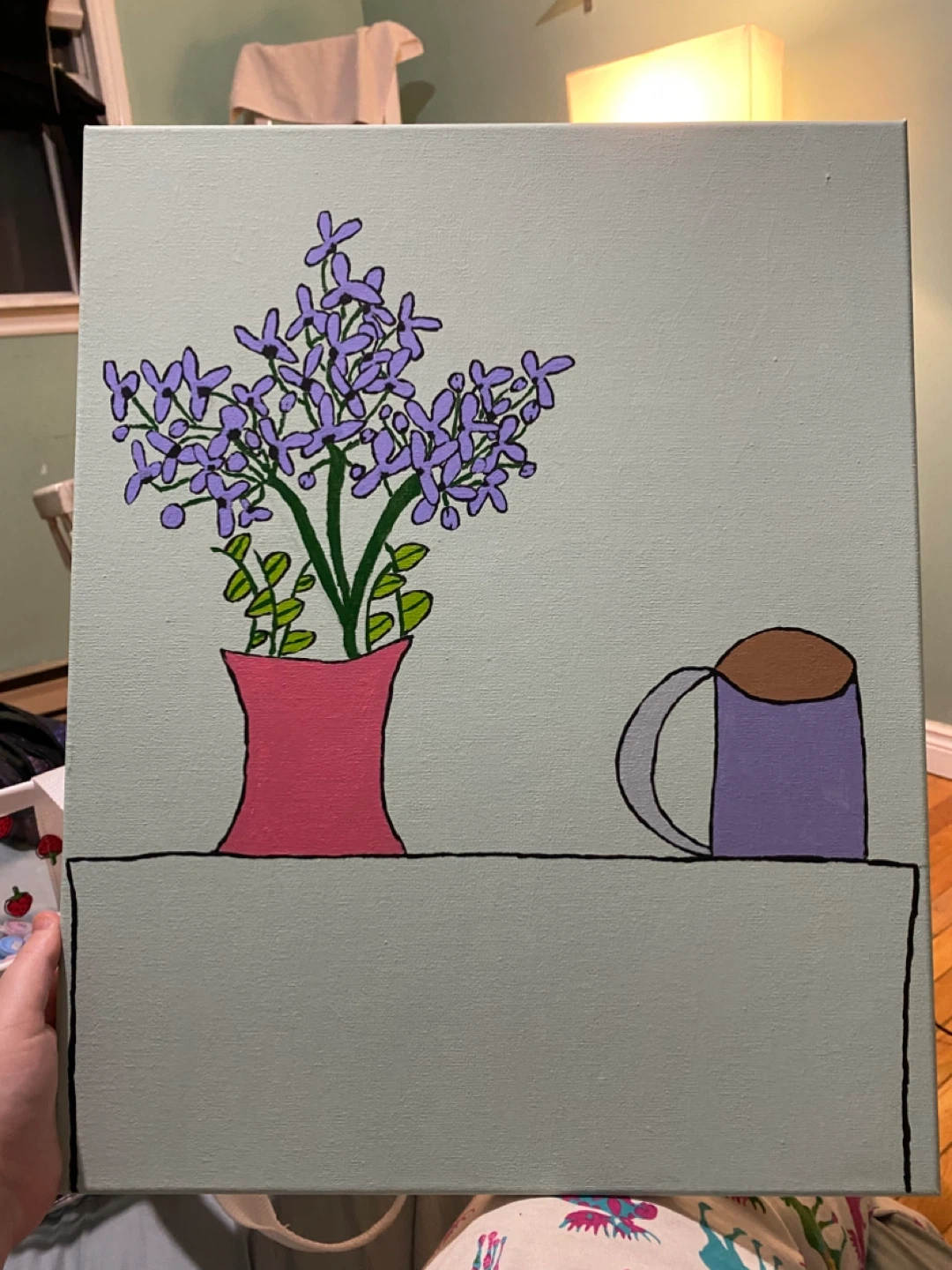 Painting of Lilacs and Coffee