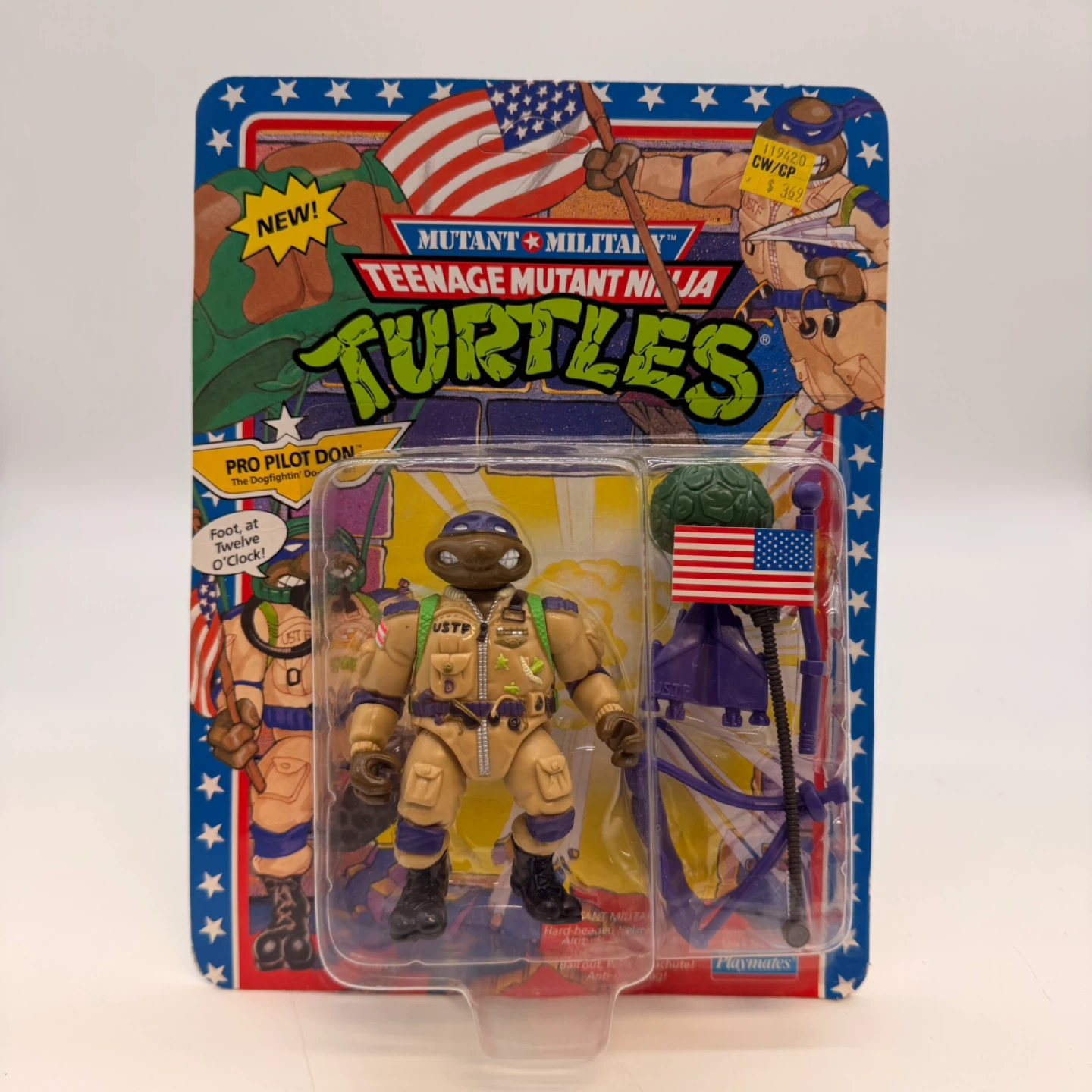 Vintage 1991 TMNT Mutant Military Pro Pilot Don Sealed MOC