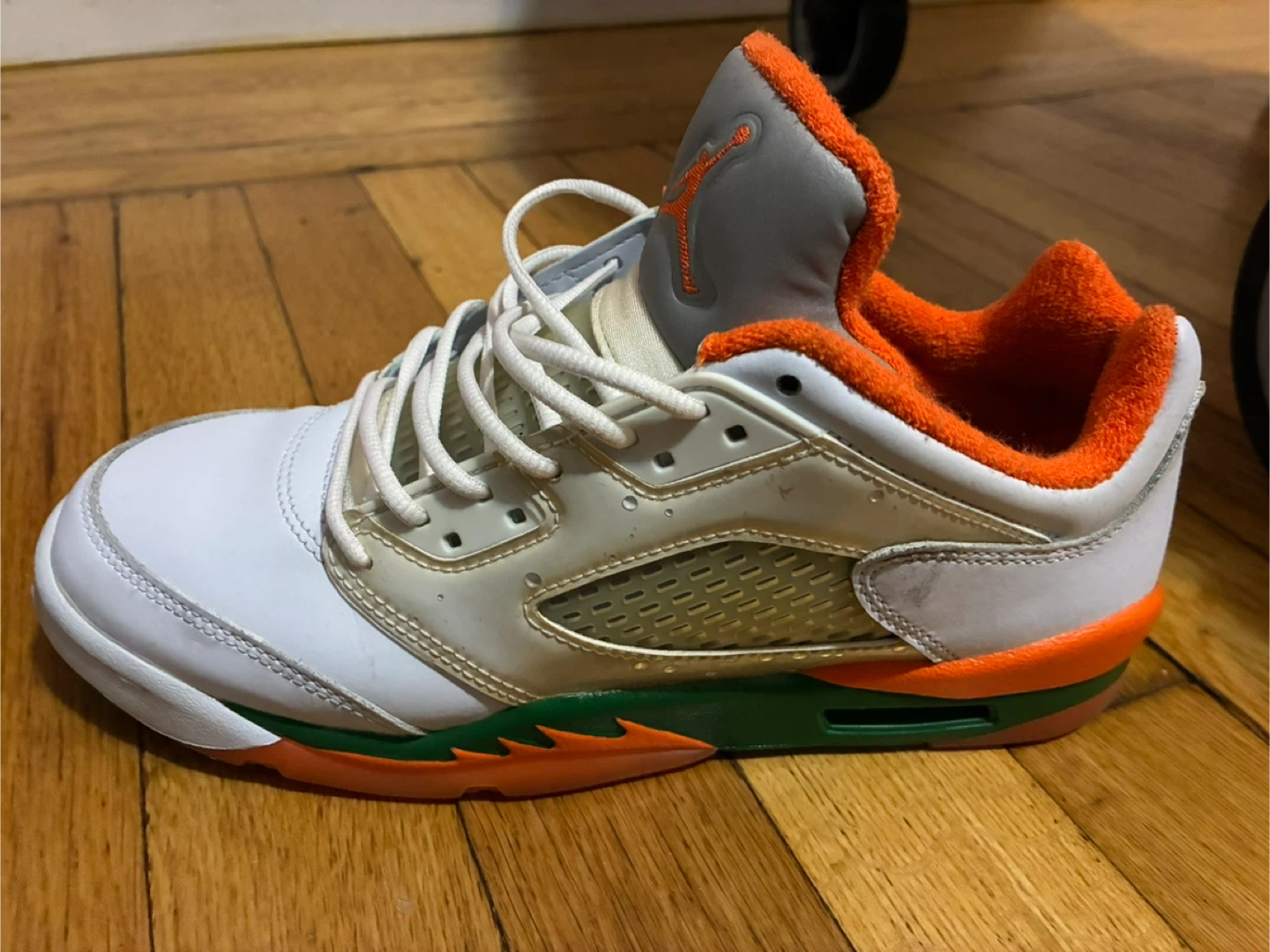 Air Jordan 5 Retro Low White Orange Green - photo 2