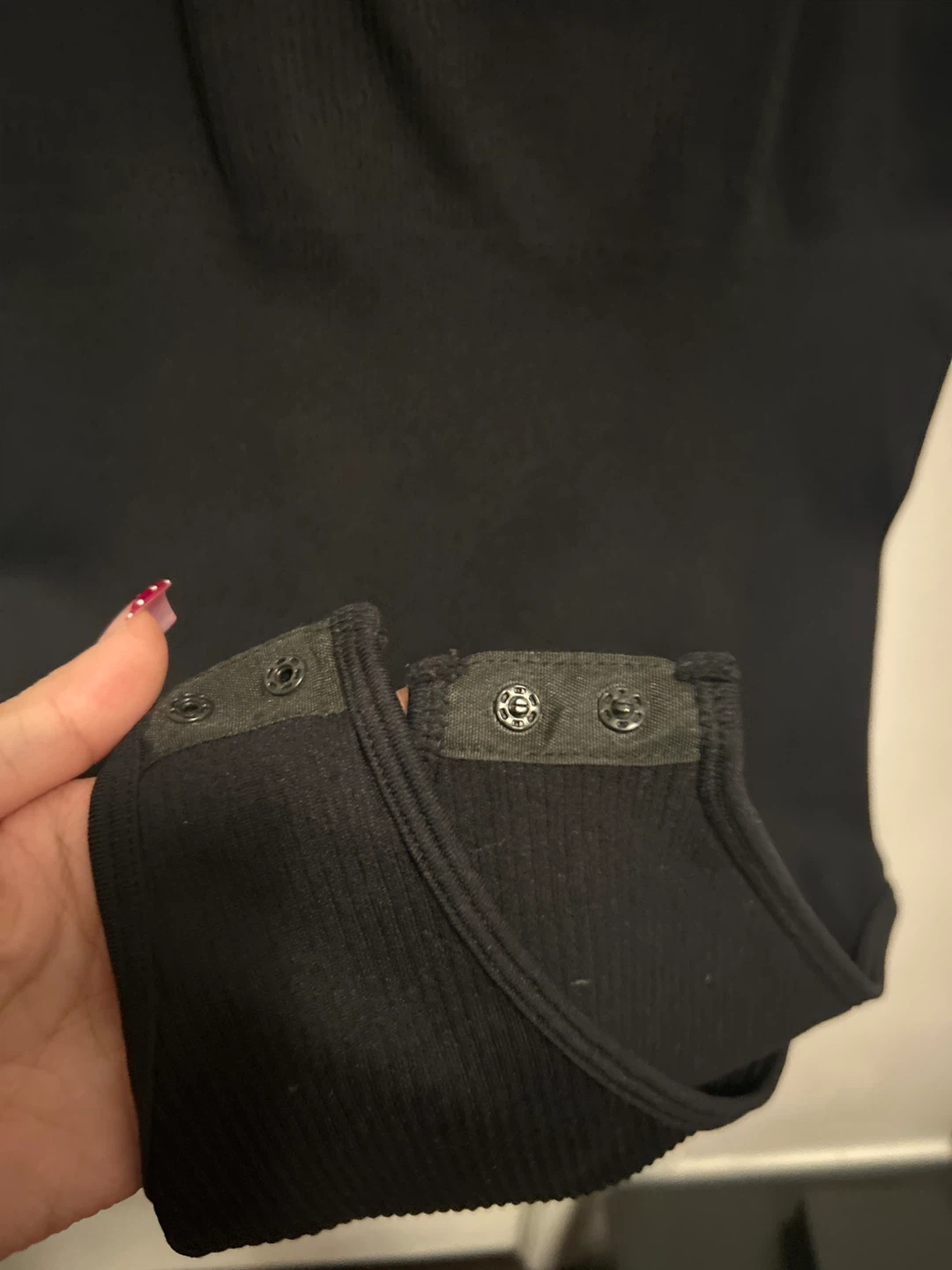 Black Ribbed Bodysuit - Size S - photo 2