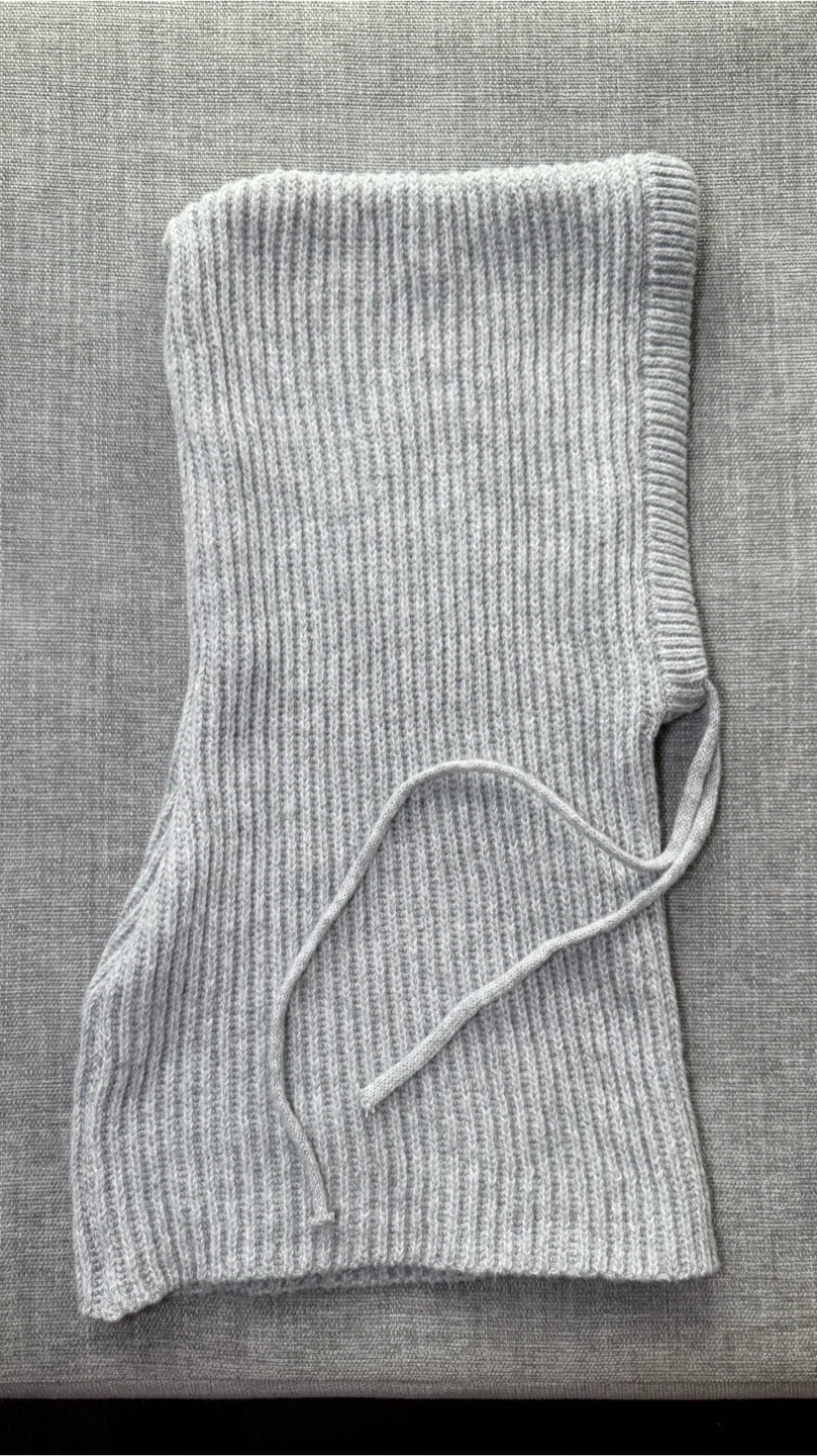 Grey Ribbed Knit Hood Balaclava - photo 2