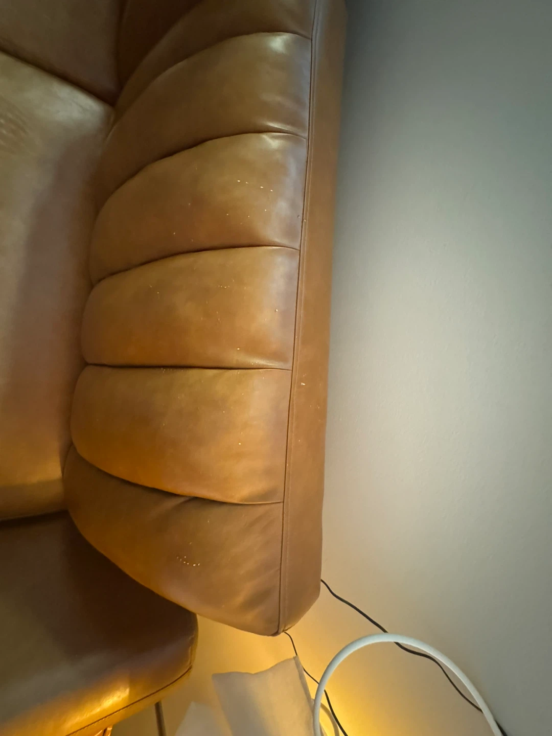 Brown Faux Leather Sofa - photo 4