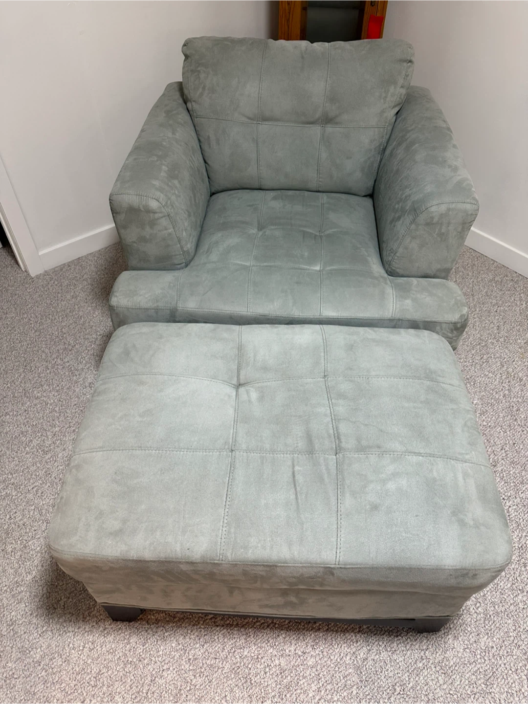 Cindy Crawford blue chair and ottoman - photo 2