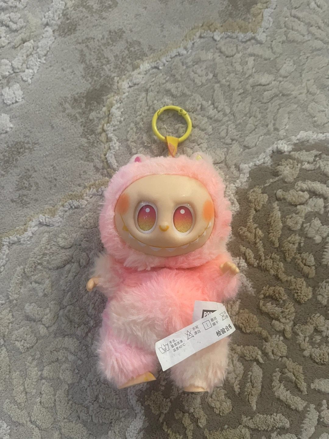 Pink Fluffy Plush Toy with Keychain
