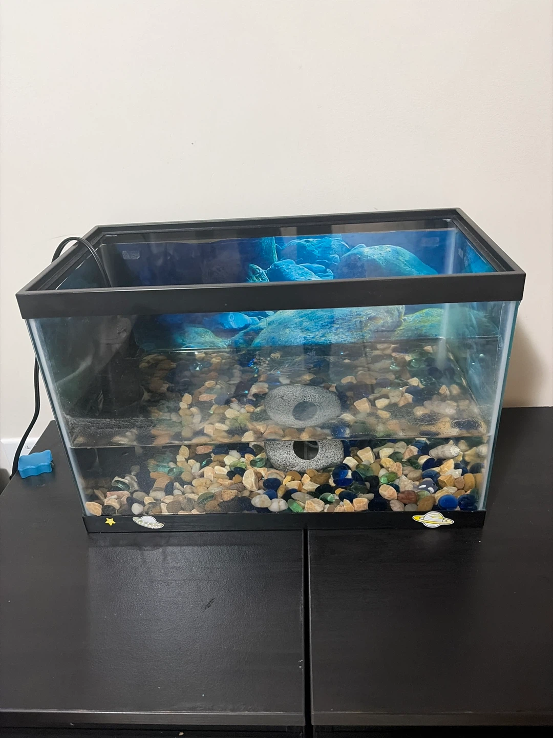 Small Aquarium Tank with Decorative Rocks - photo 4