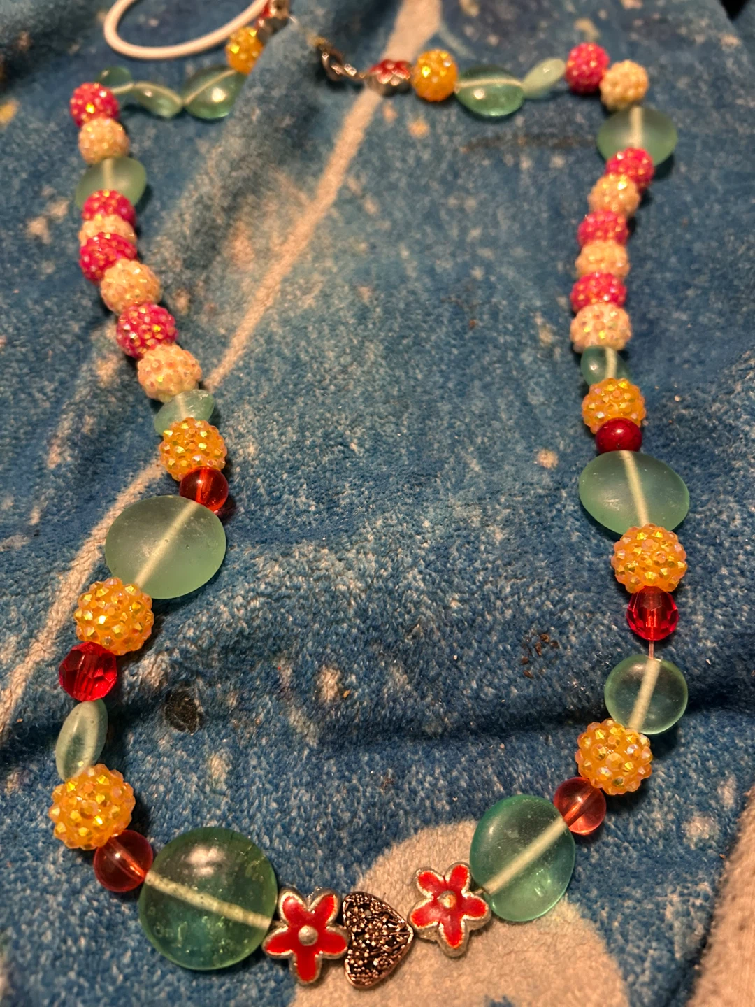 Womens Beaded Necklace with Charms - photo 2