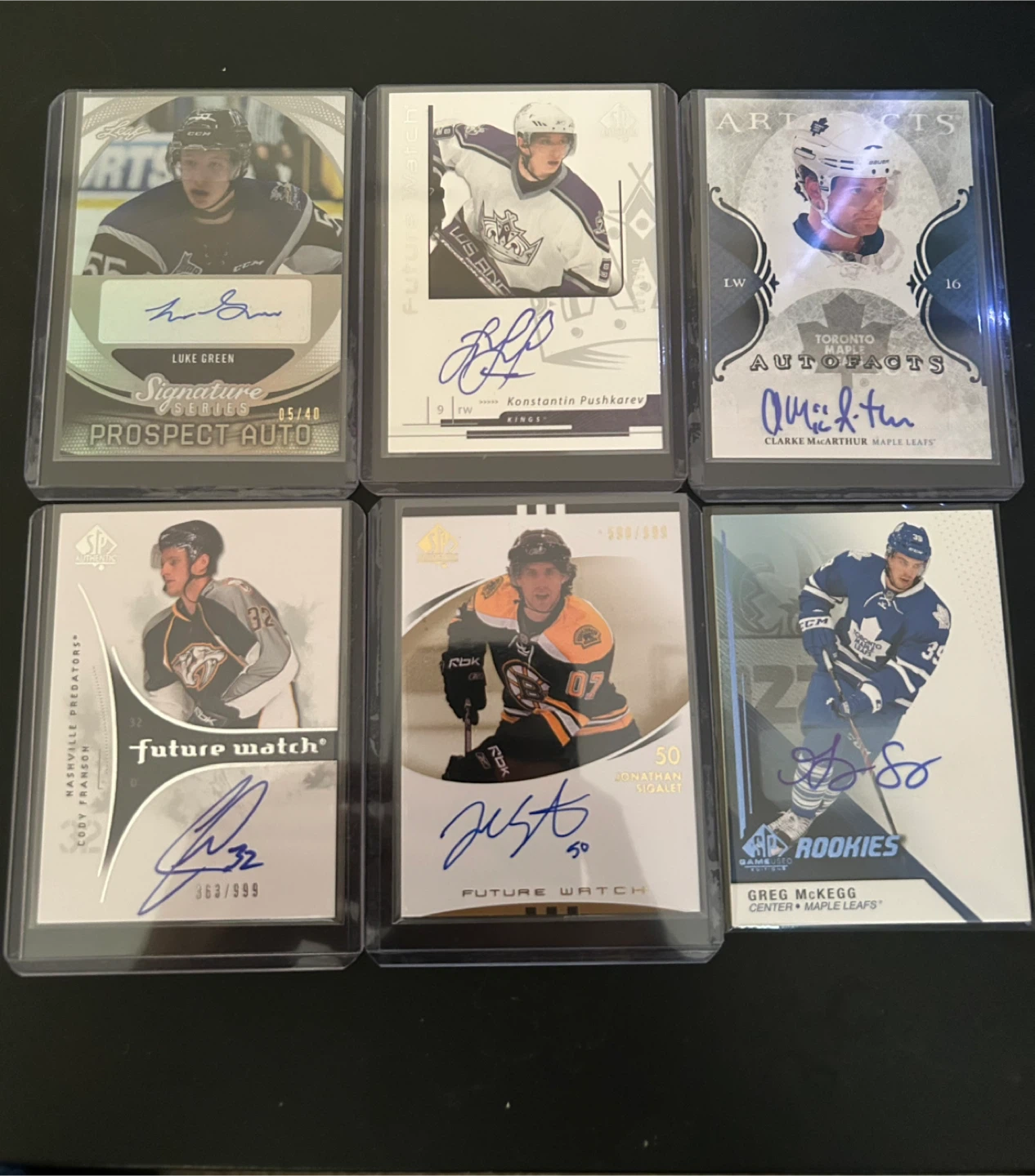 Hockey card autos