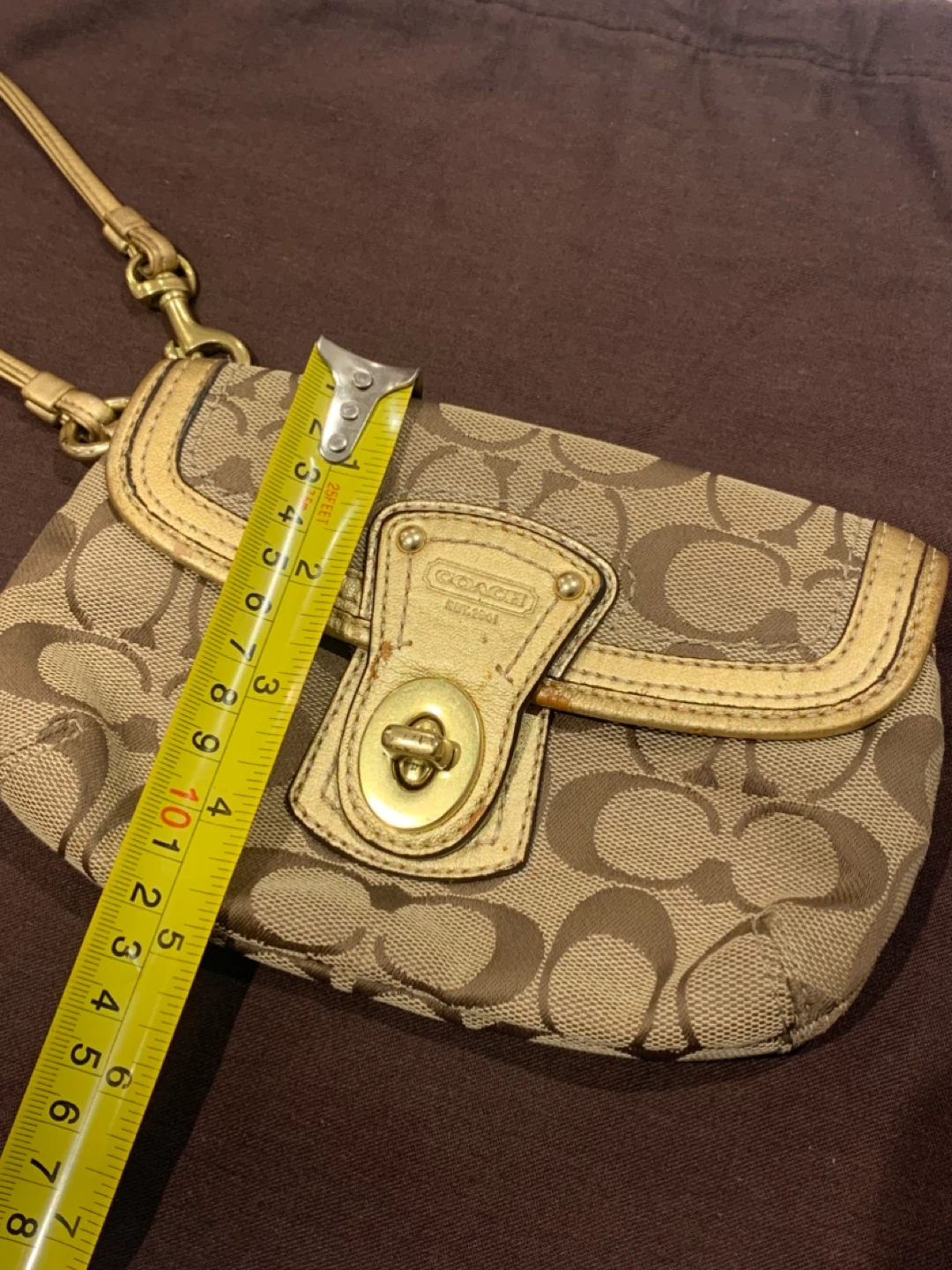 Coach Signature Canvas Wristlet Pouch - Gold Trim - photo 3
