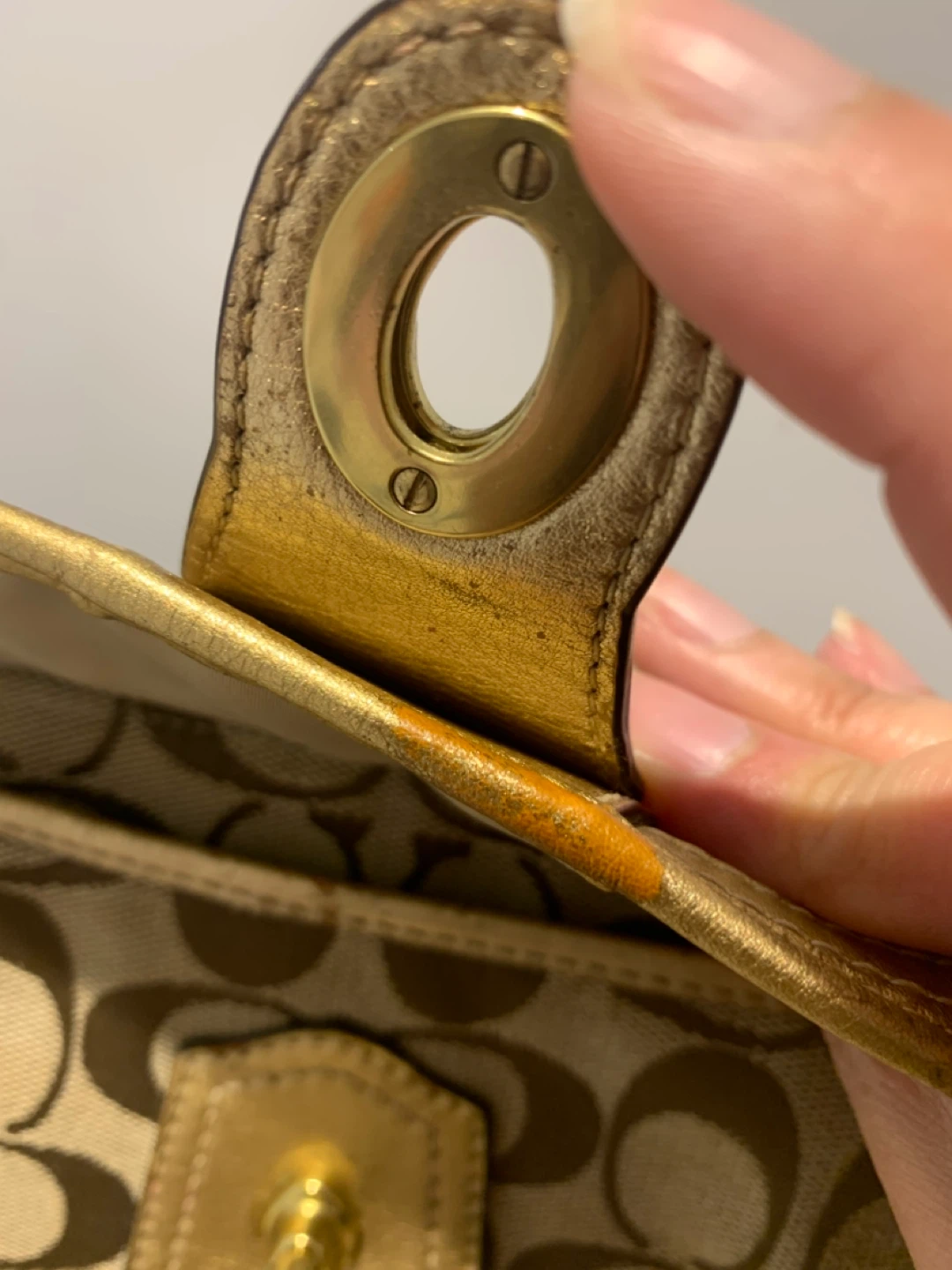 Coach Signature Canvas Wristlet Pouch - Gold Trim - photo 4