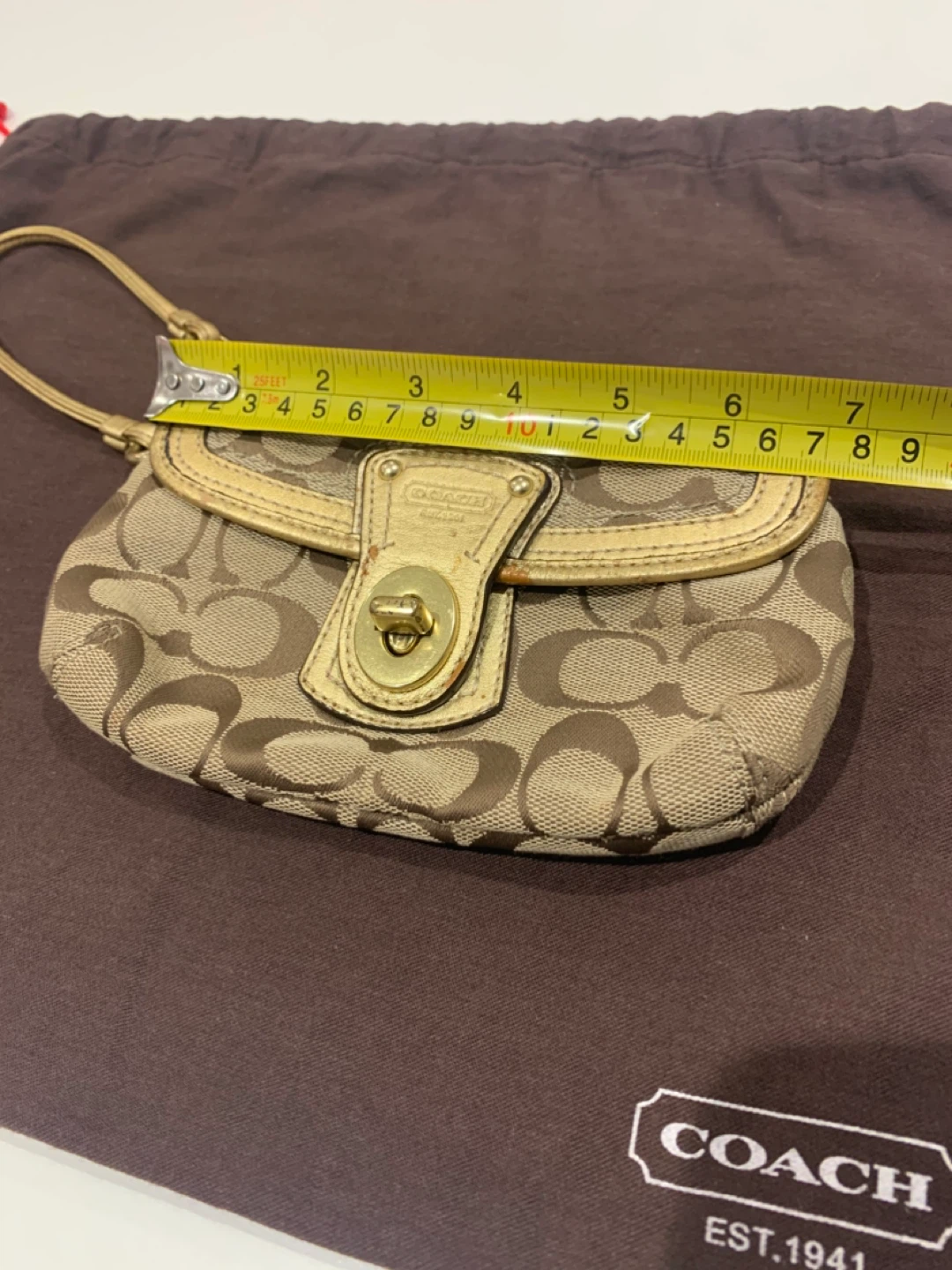 Coach Signature Canvas Wristlet Pouch - Gold Trim - photo 2