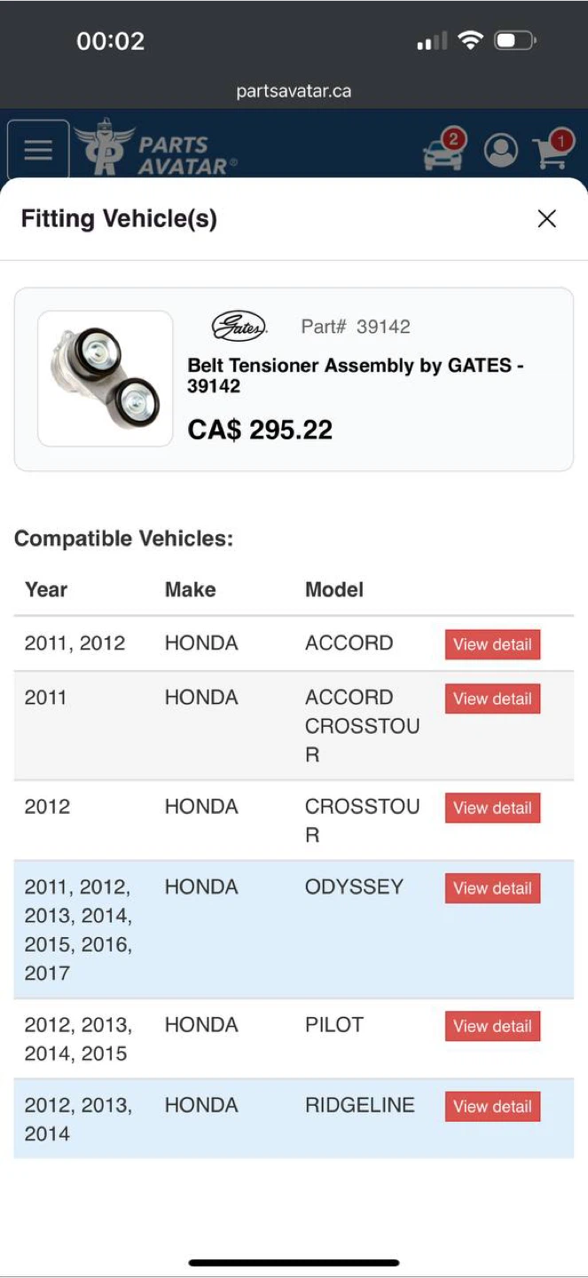 Gates 39142 Timing Belt Tensioner Assembly for Honda - photo 3