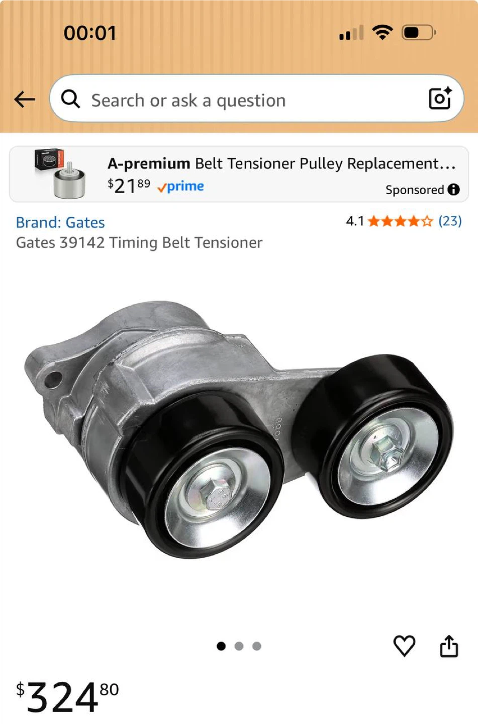 Gates 39142 Timing Belt Tensioner Assembly for Honda