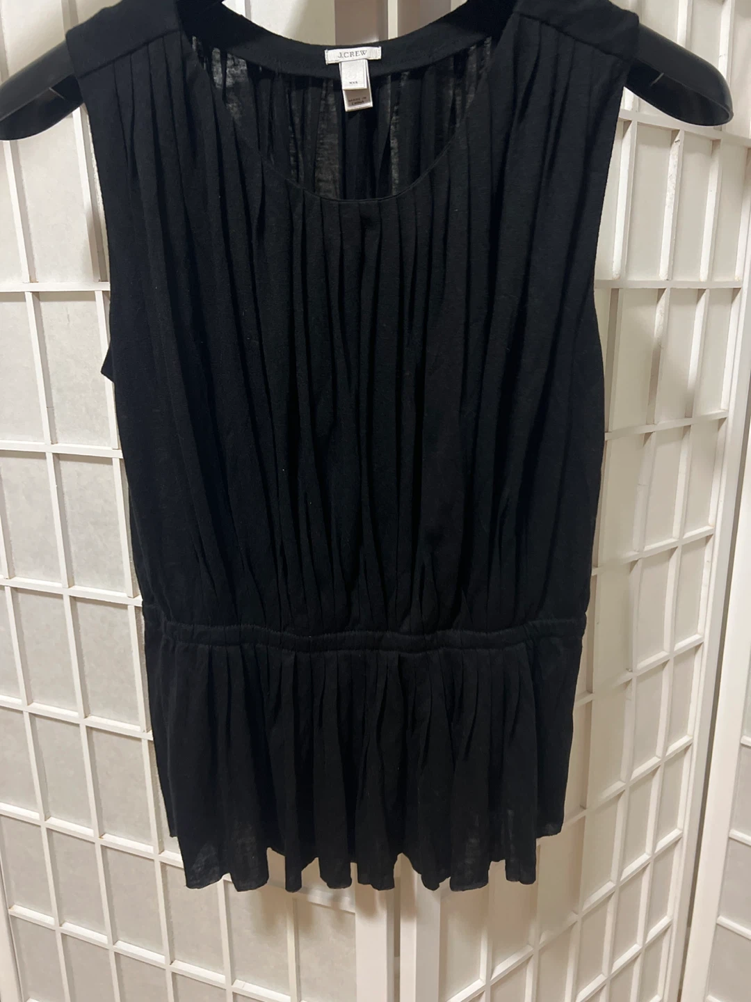 J. Crew Black Pleated Sleeveless Top