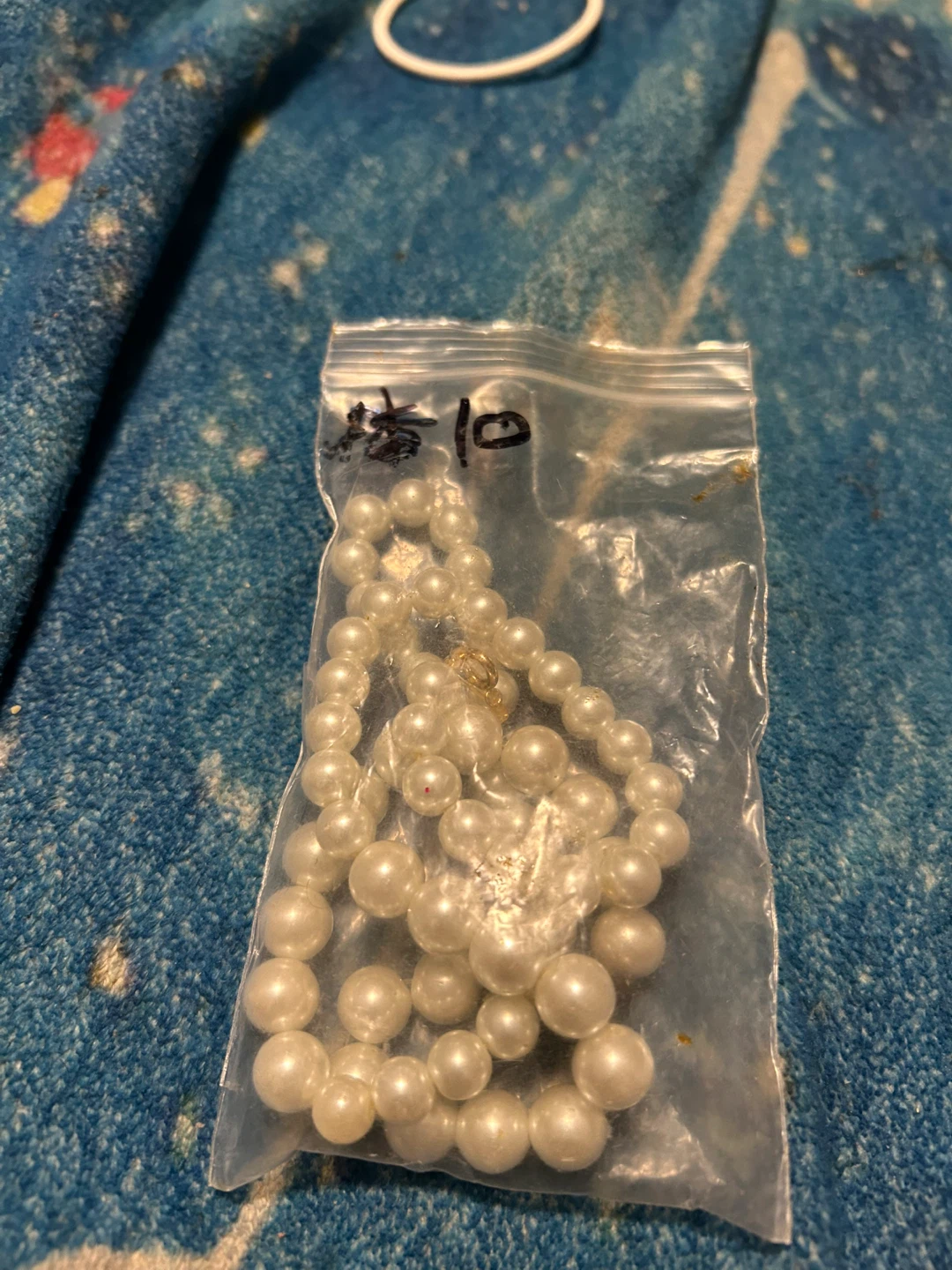 White Faux Pearl Necklace with Butterfly Clasp
