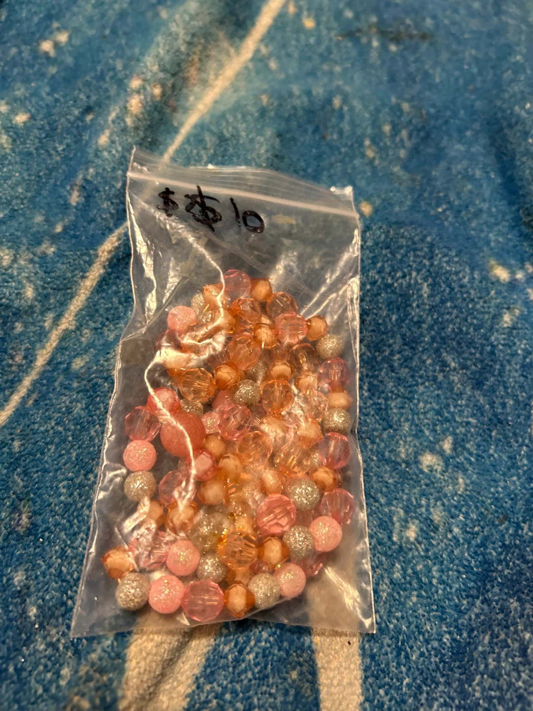 Pink and Orange Beaded Necklace and Craft Beads - photo 2