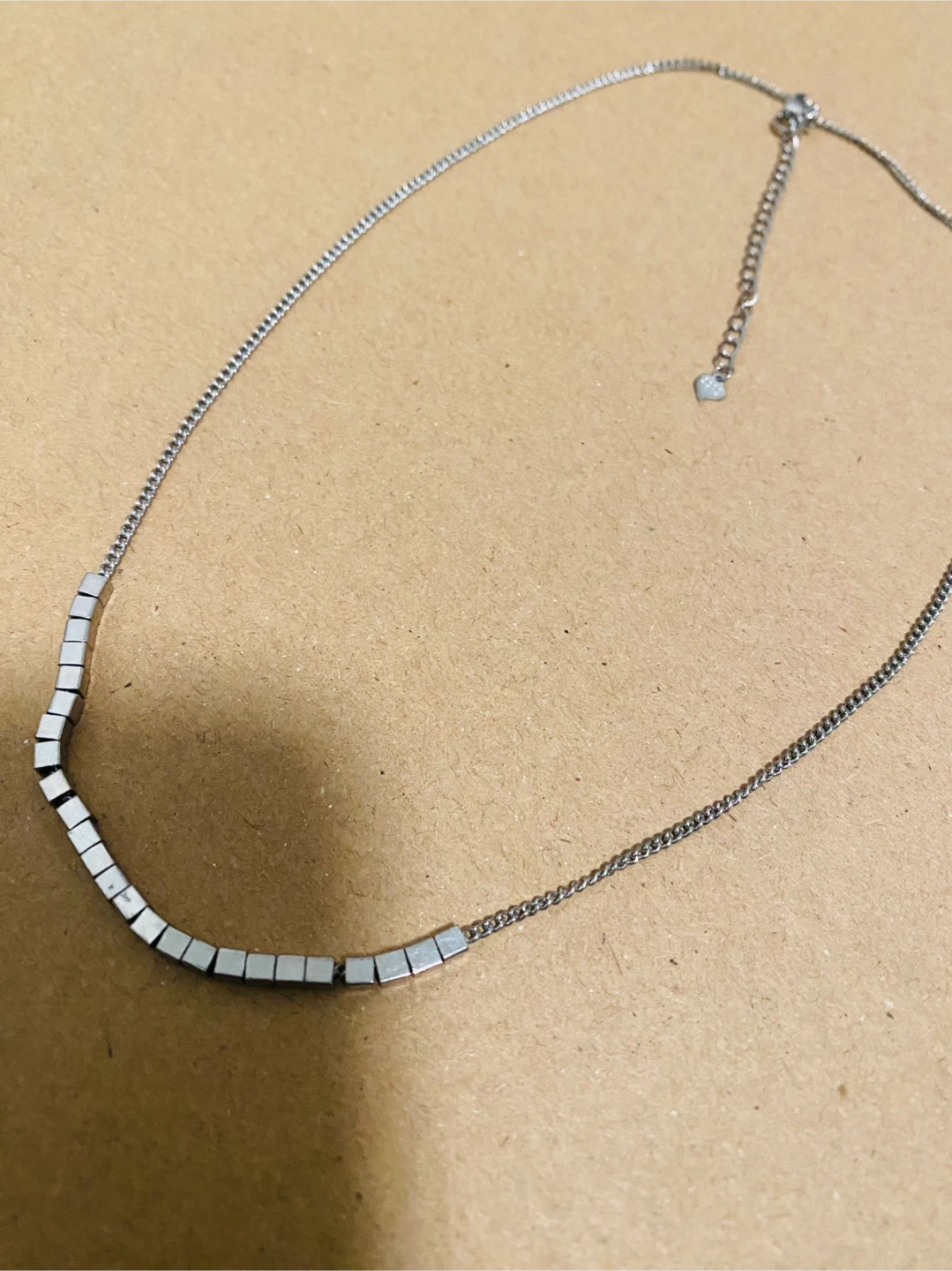 Sterling Silver 925 Marked Beaded Chain Necklace