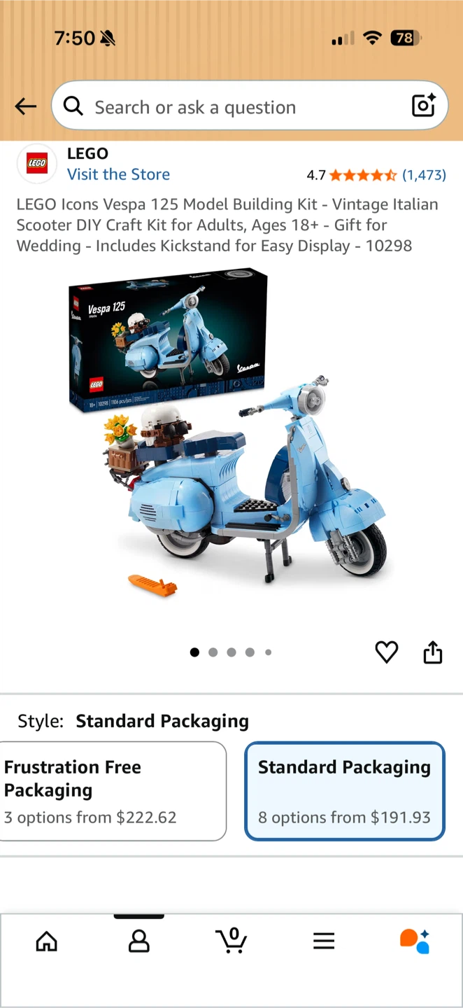 LEGO Icons Vespa 125 Model Building Kit - 10298 - photo 5