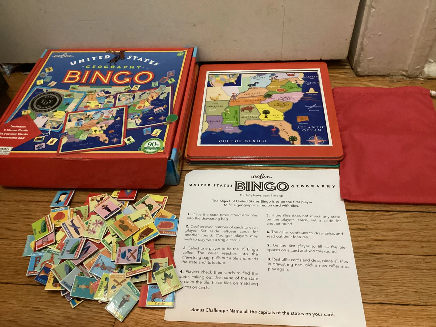 eeBoo United States Geography Bingo Game