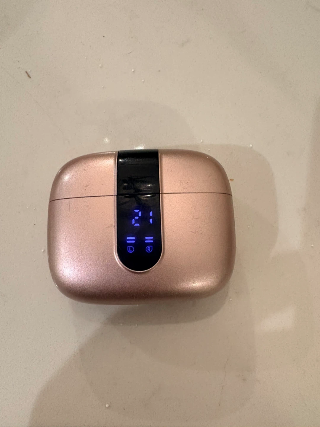 Rose Gold Wireless Earbuds with Charging Case