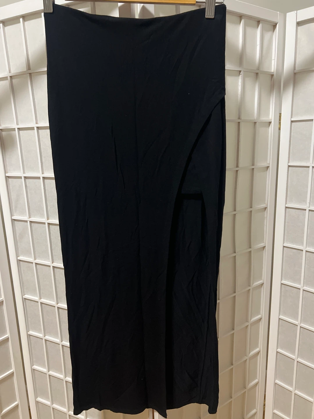 Black Maxi Skirt with High Slit