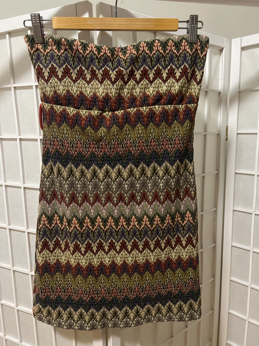 Women's Strapless Patterned Mini Dress
