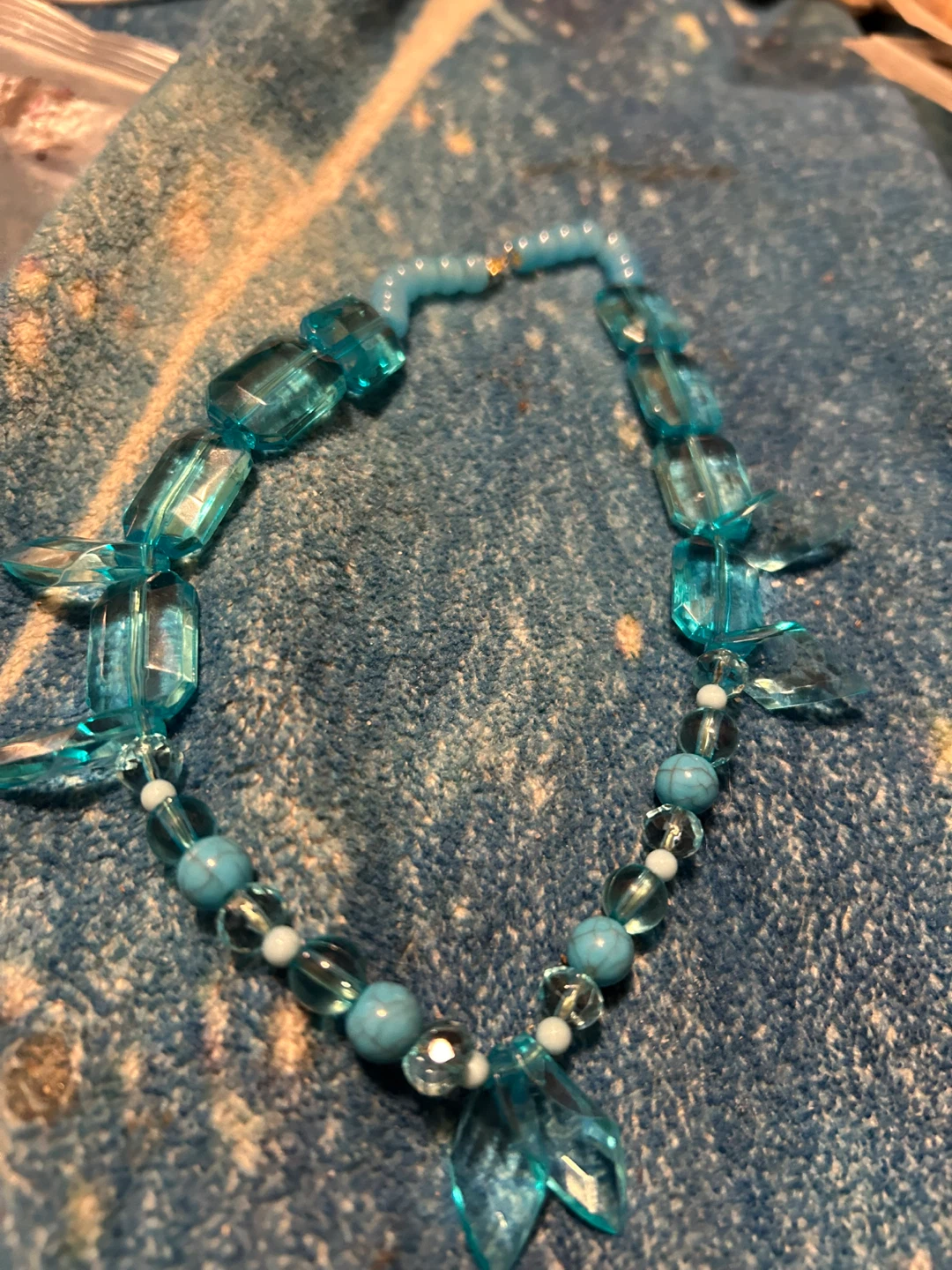 Blue Beaded Necklace and Bracelet Set - photo 2