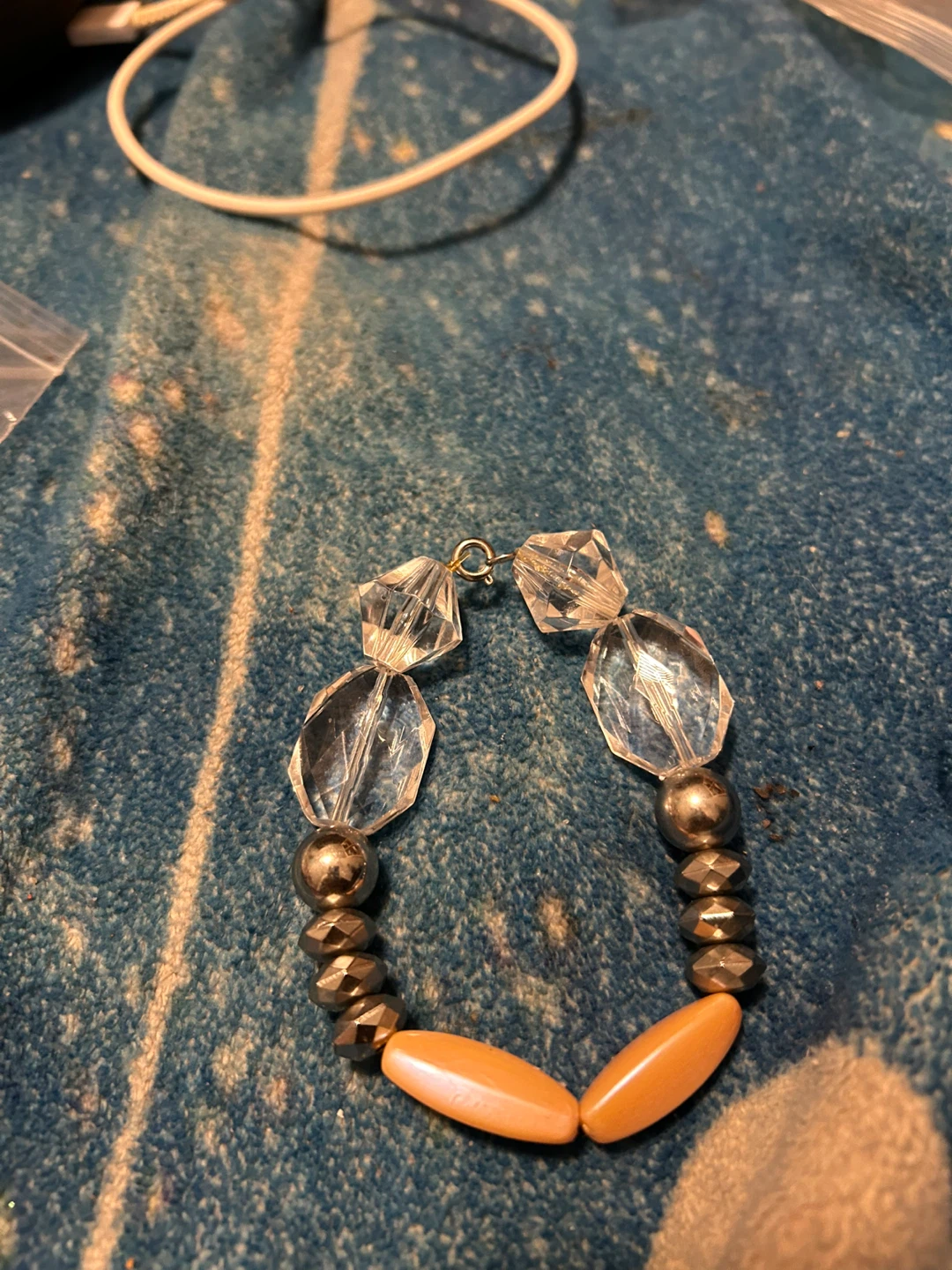 Beaded Bracelet with Clear and Orange Beads - photo 2