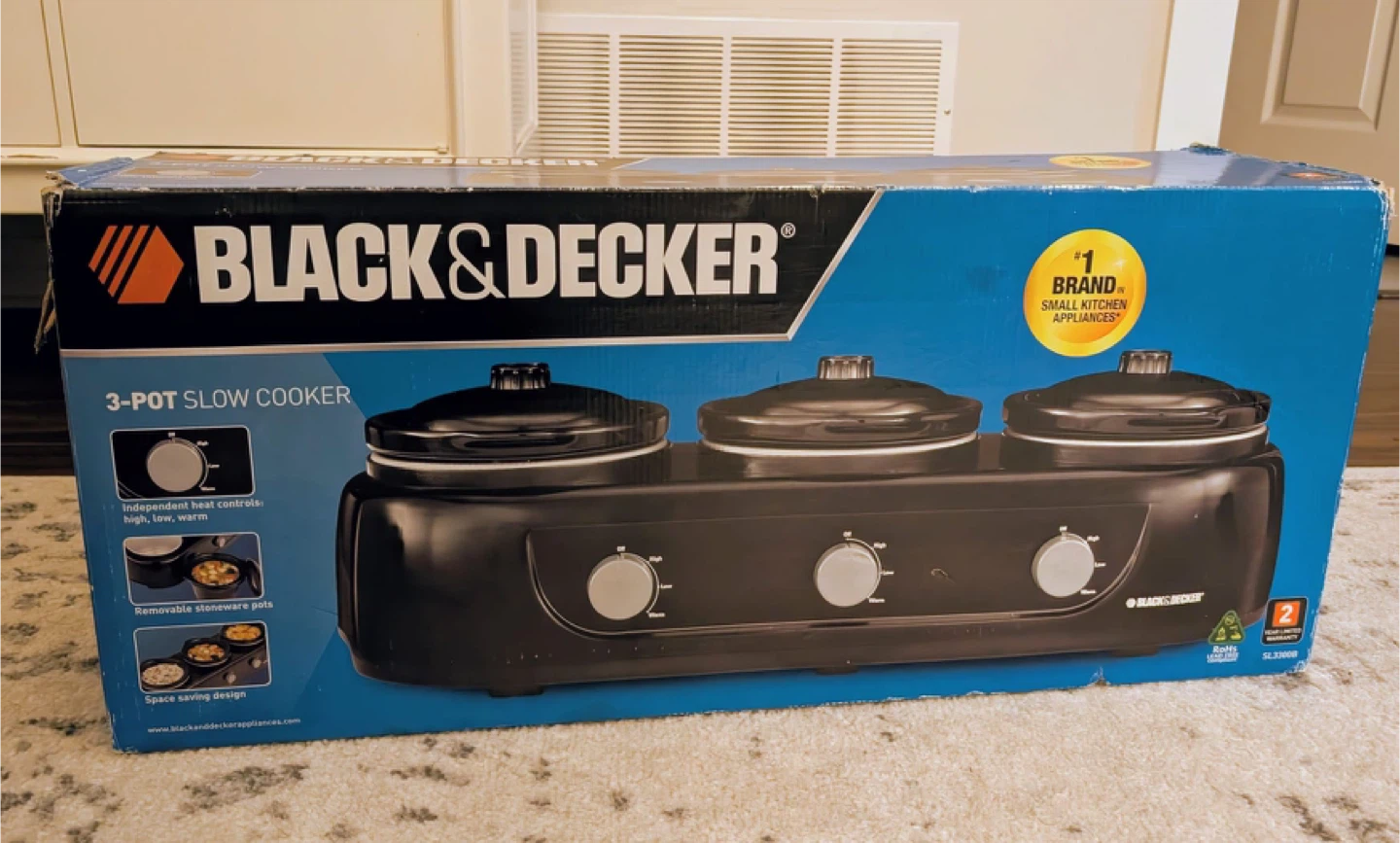 Brand New Black & Decker 3-Pot Slow Cooker