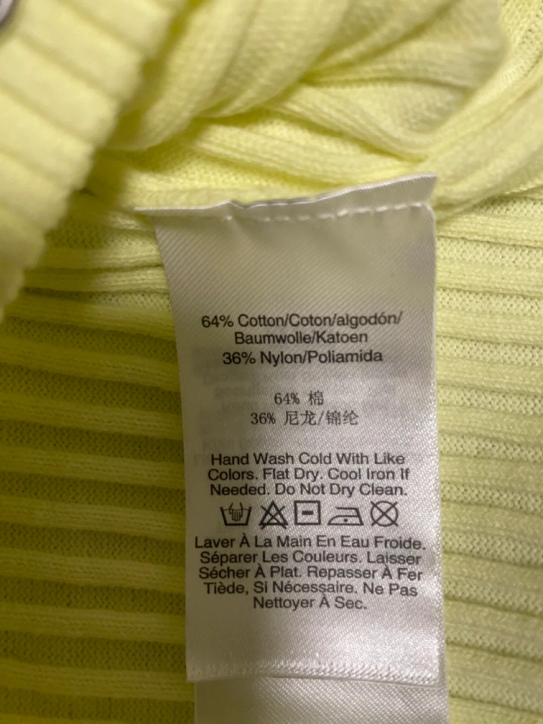 DKNY Jeans Neon Yellow Ribbed Button-Up Cardigan XXS - photo 3