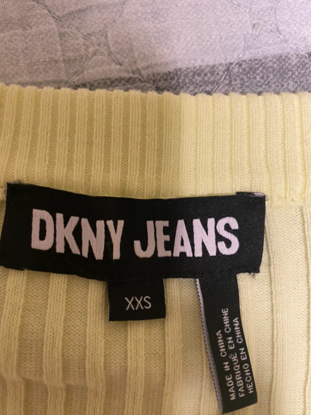 DKNY Jeans Neon Yellow Ribbed Button-Up Cardigan XXS - photo 2