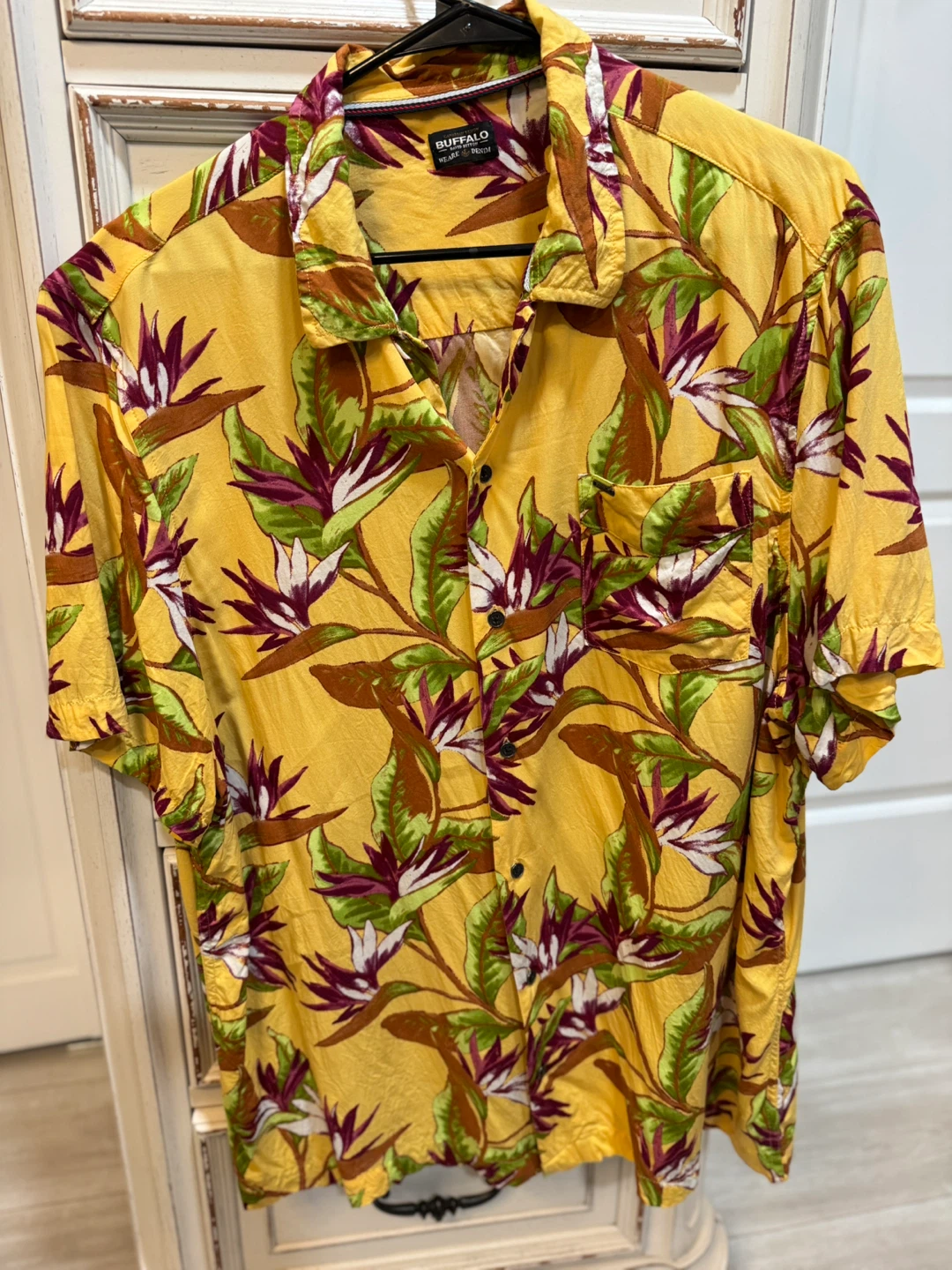 Buffalo Men's Yellow Floral Short Sleeve Button Up Shirt - photo 2