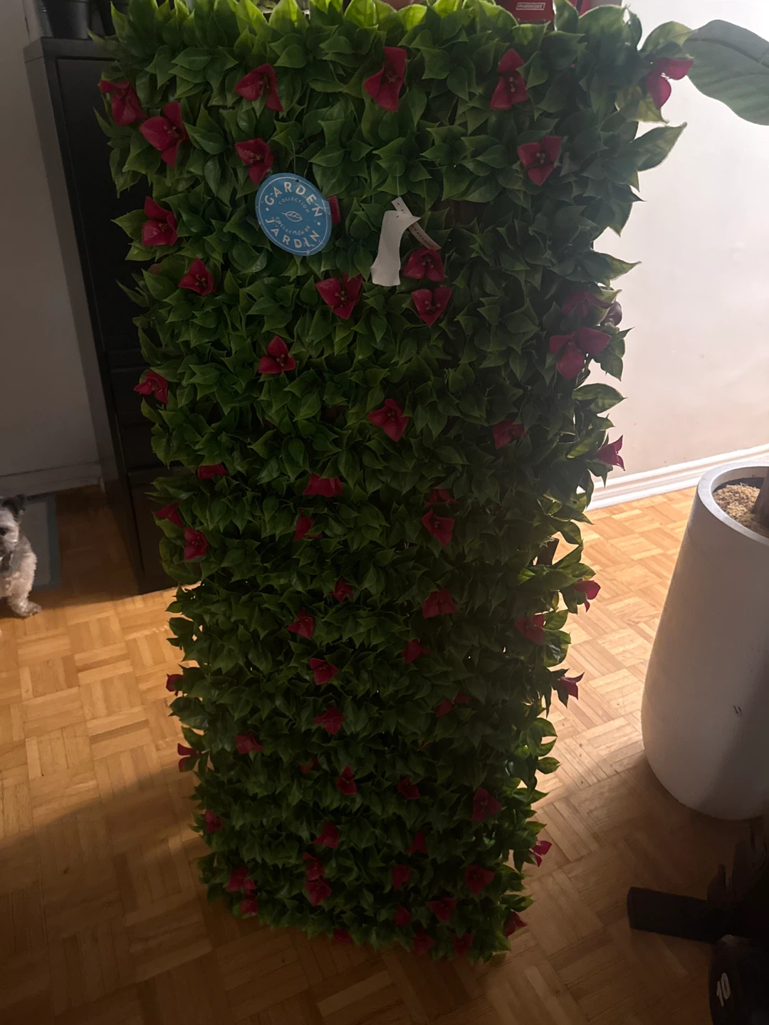 Garden Jardin Faux Ivy Lattice Panel with Red Flowers - photo 3