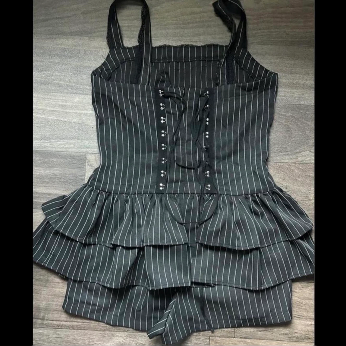 Striped Ruffle Romper Dress - photo 2