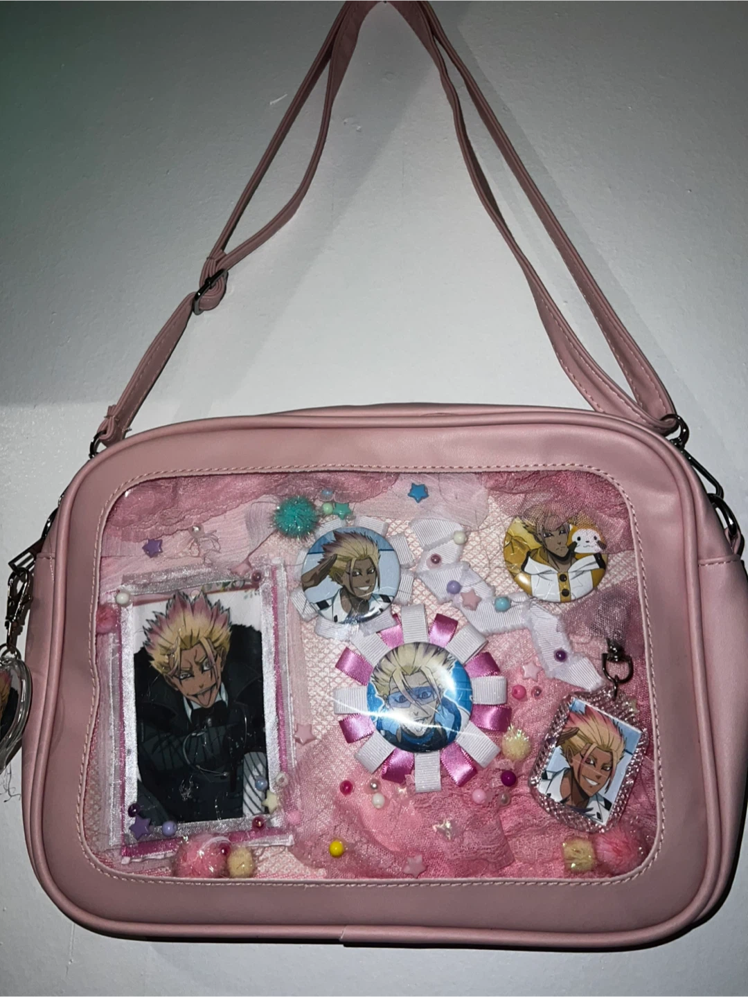Pink Ita Bag with Anime Charms