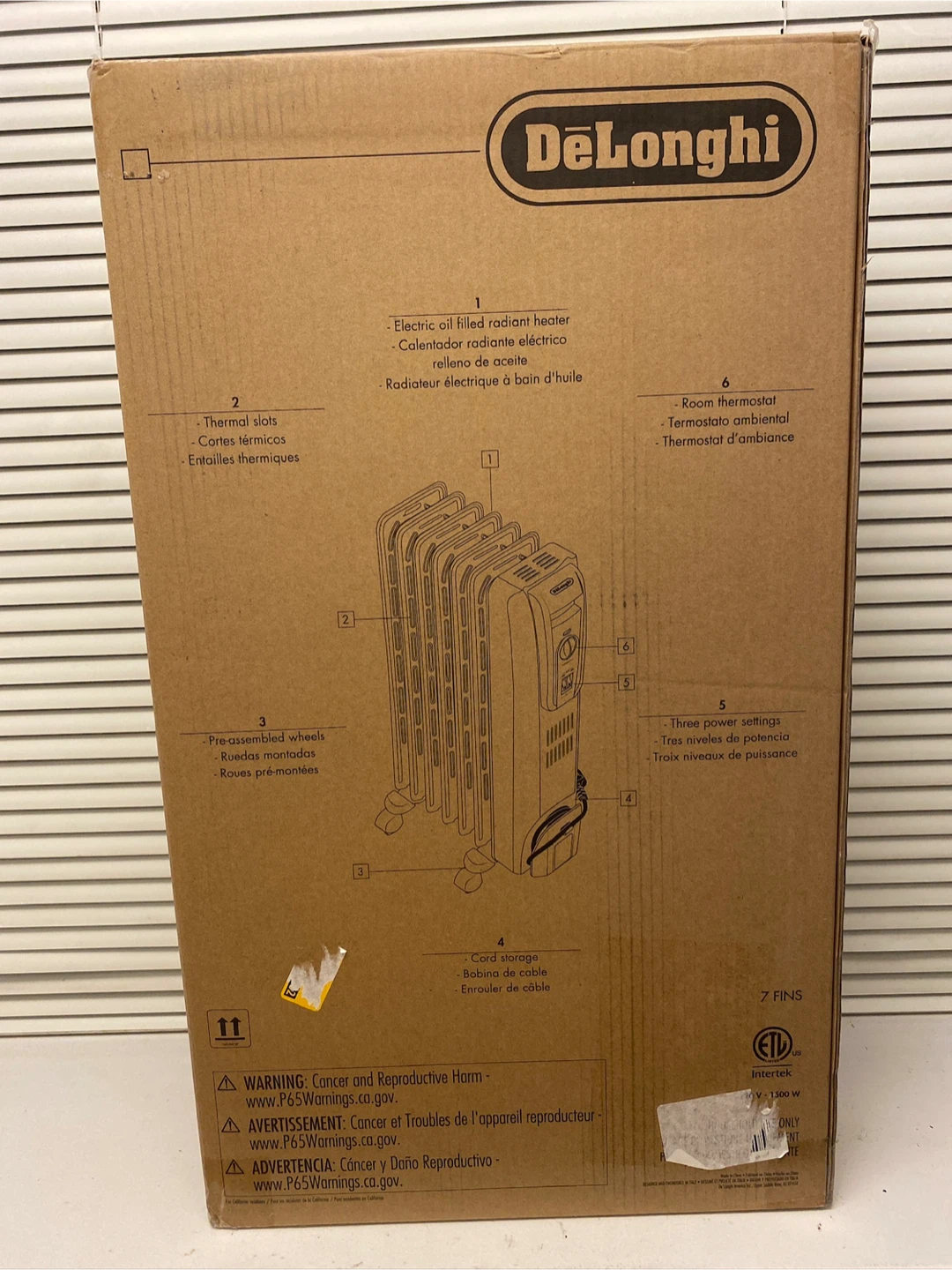 DeLonghi Electric Oil Filled Radiant Heater with Thermostat
