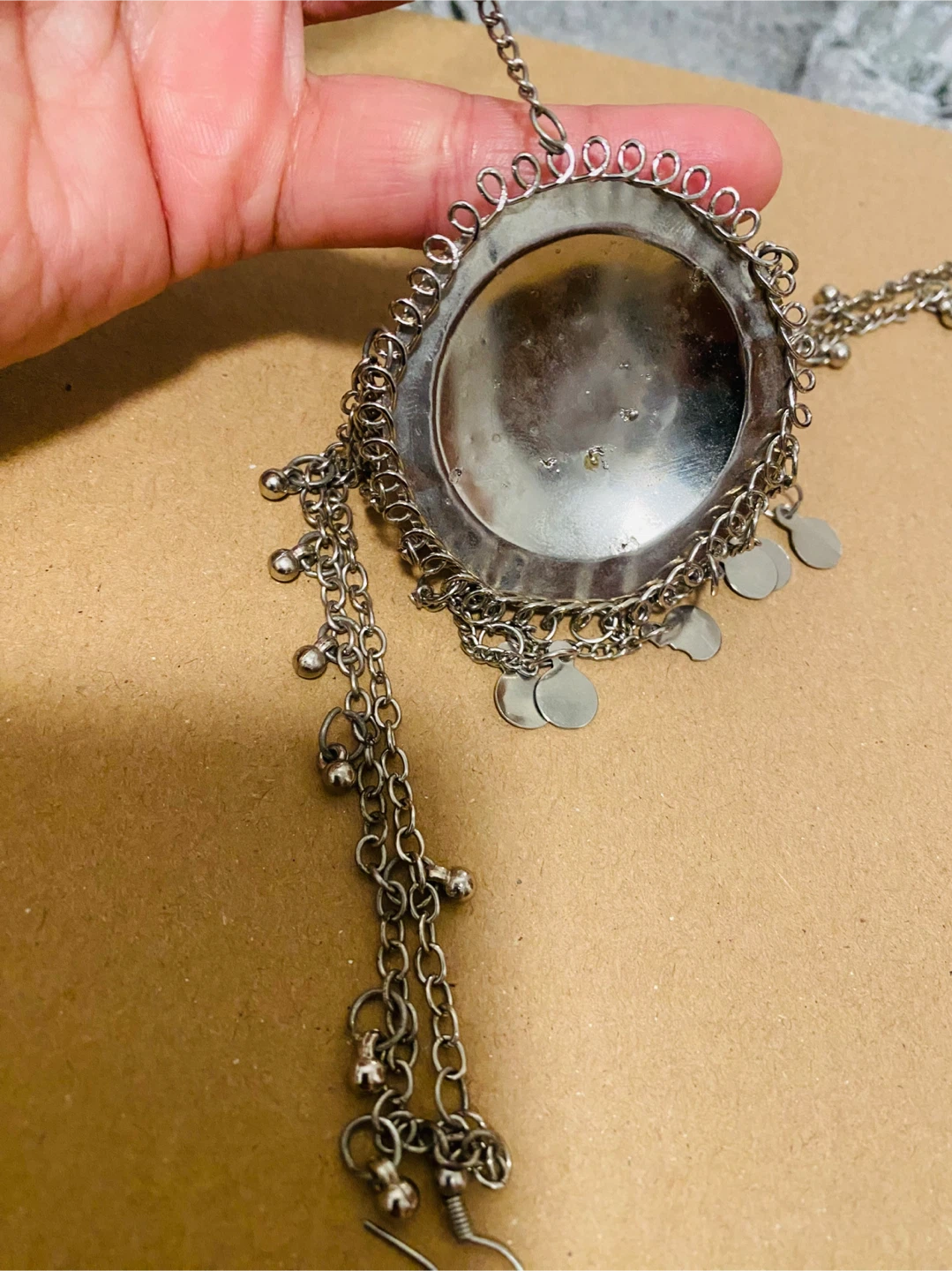 Silver Tone ethnic Chain Headpiece with Dangles - photo 3