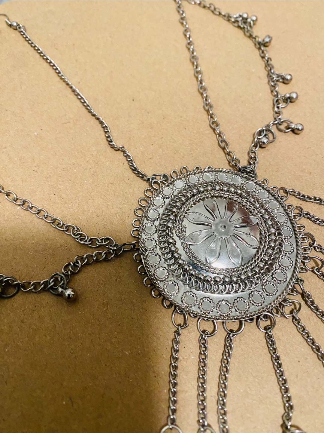 Silver Tone ethnic Chain Headpiece with Dangles - photo 2