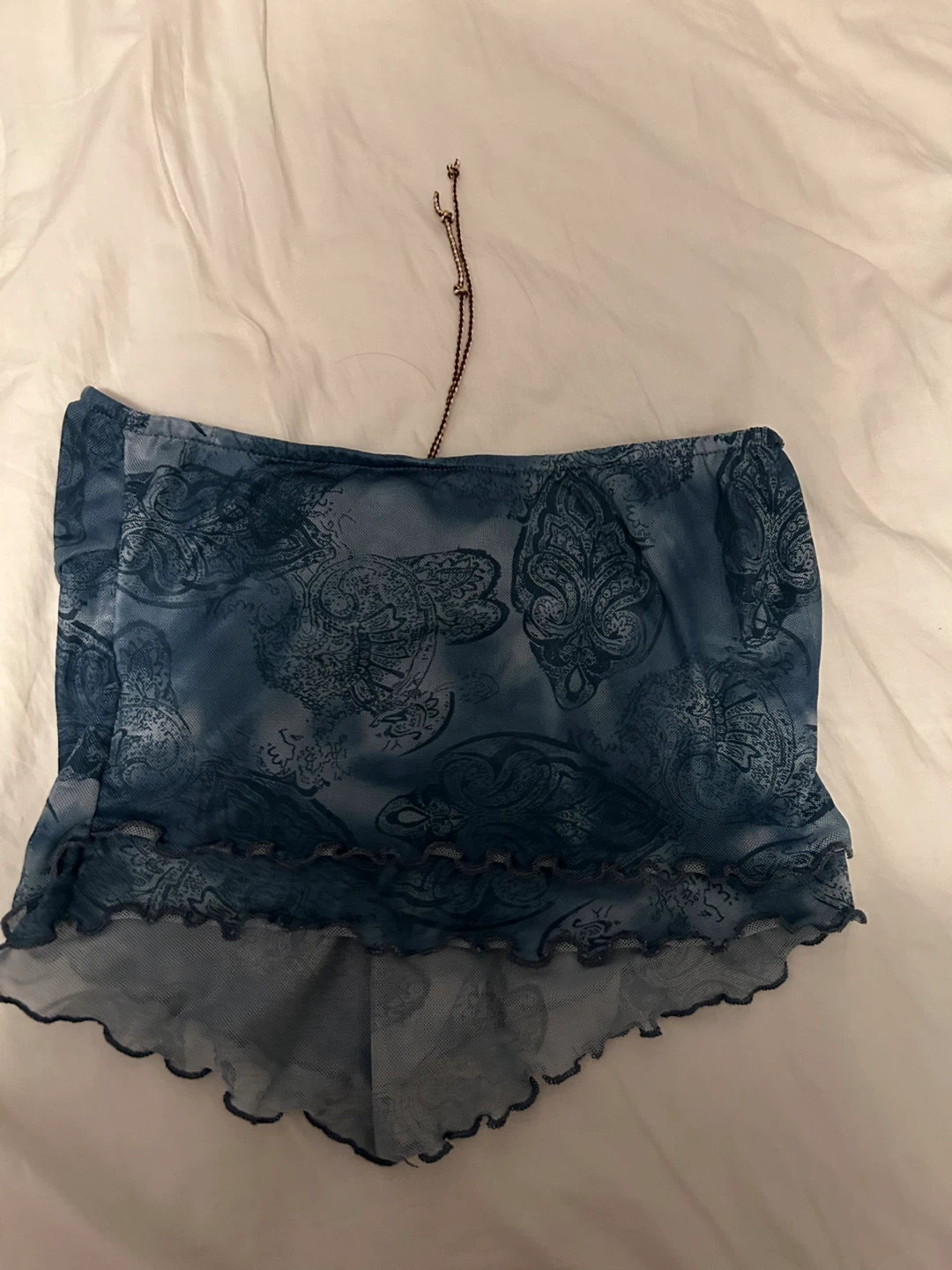 Romwe Blue Paisley Mesh Tube Top XS - photo 2