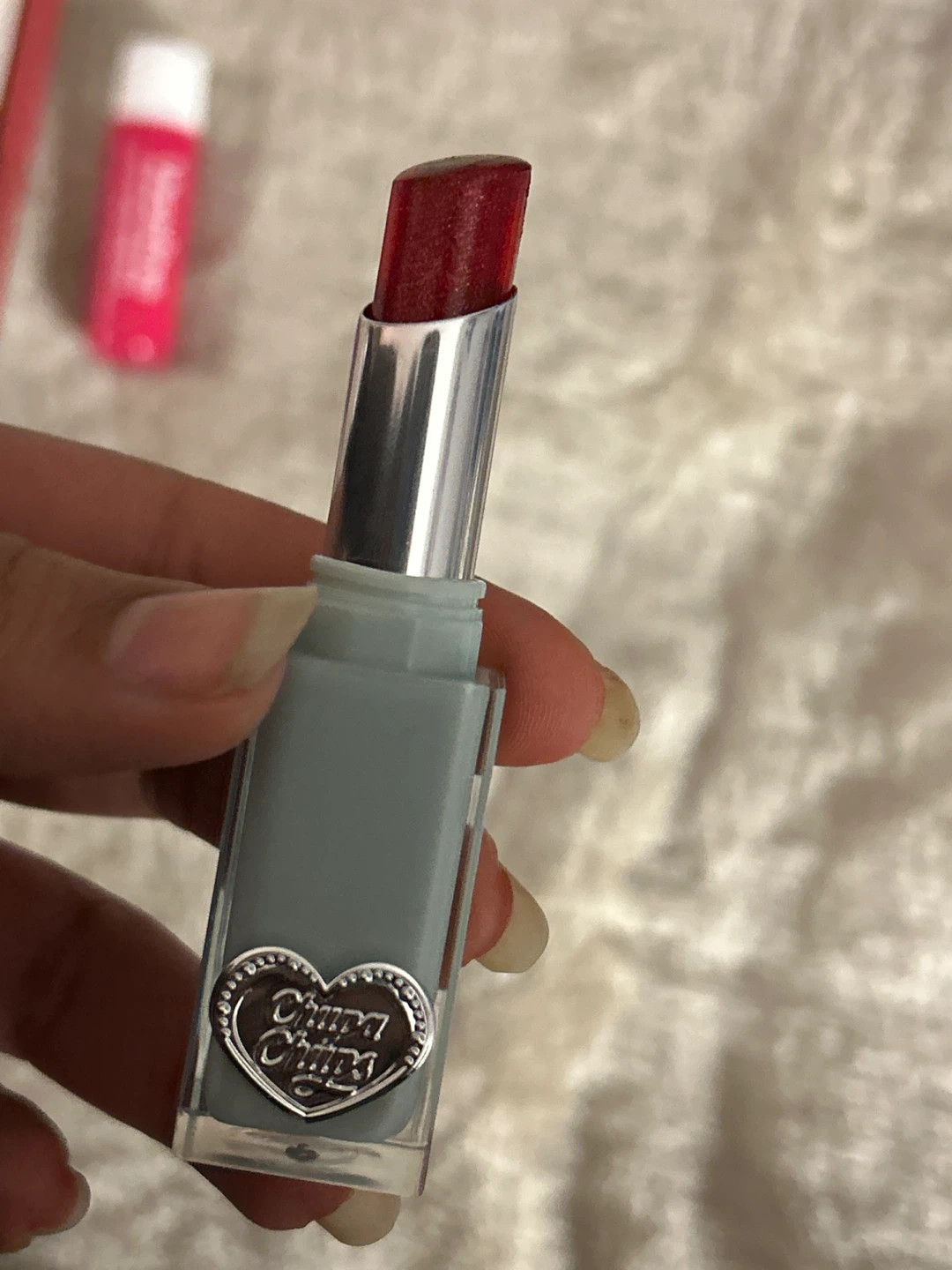 Cute heart Chupa Chups lipstick-  533 Zero Berry