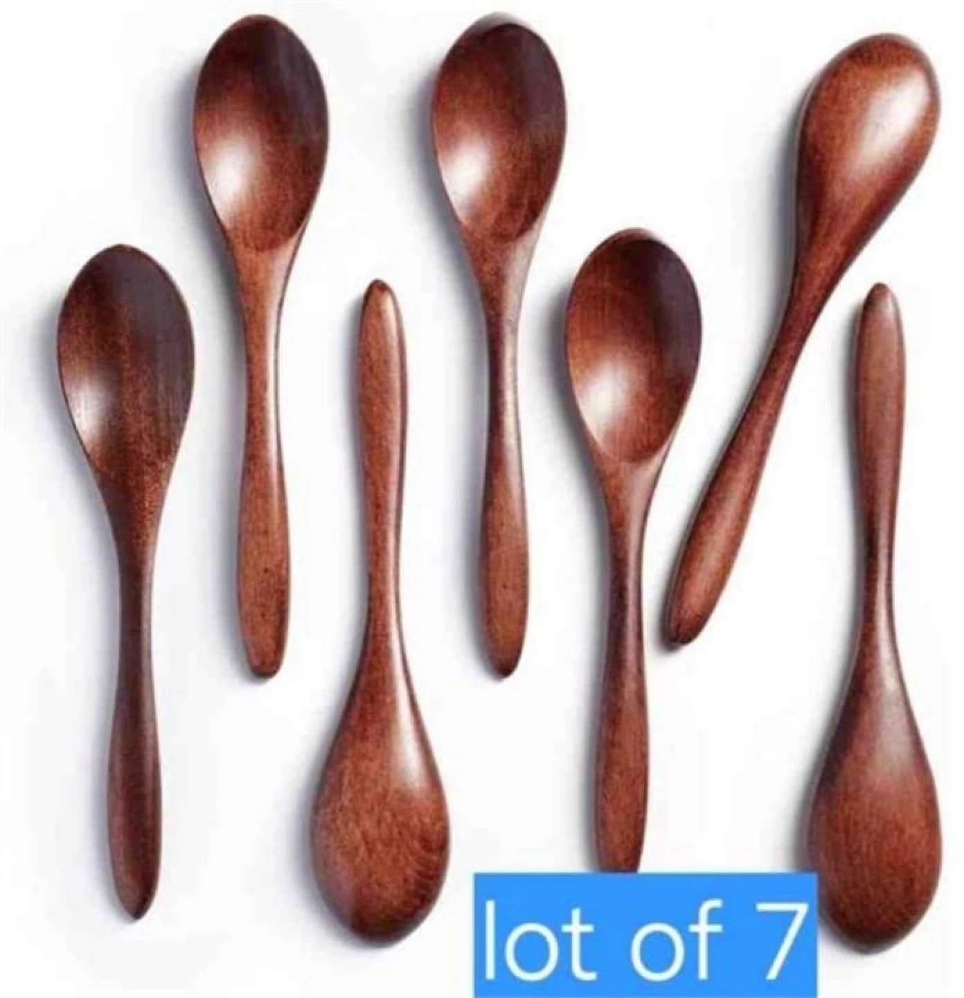 7 PCS Small Wooden Spoons, 5.8 Inch