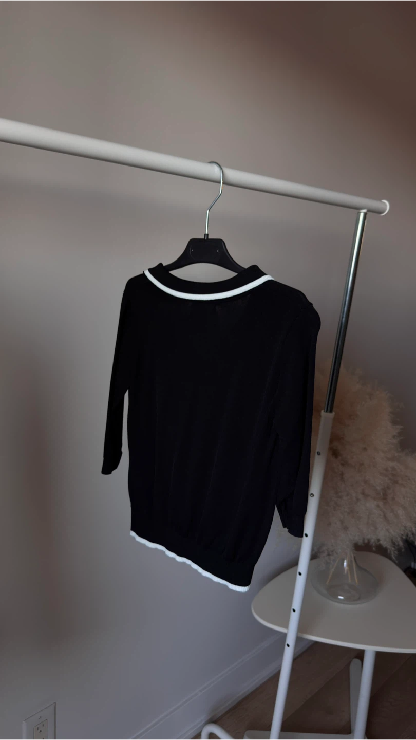 GUMAC Black & White Trim Polo Shirt - Size S - photo 3